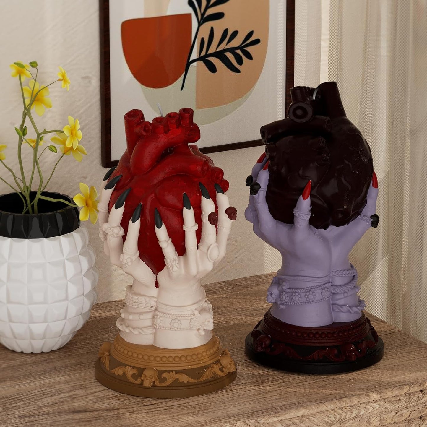 Skull Heart Candle Hand Ghost 3D Silicone Mold for Resin Candle Mold Handmade Soap Ghost Mold Candle Making Molds