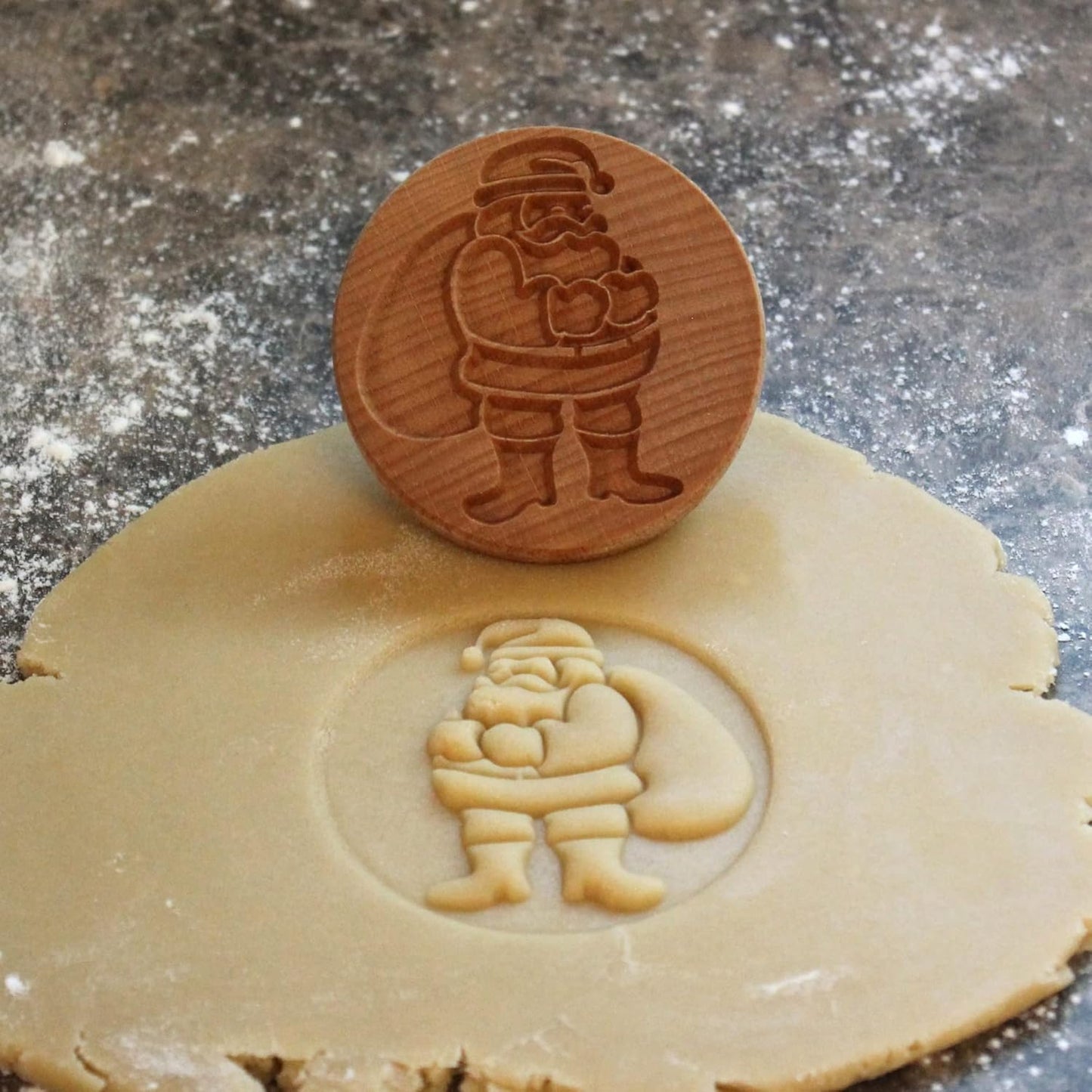 Wood Cookie Stamp, 2.5 Inch (Santa CS-048)