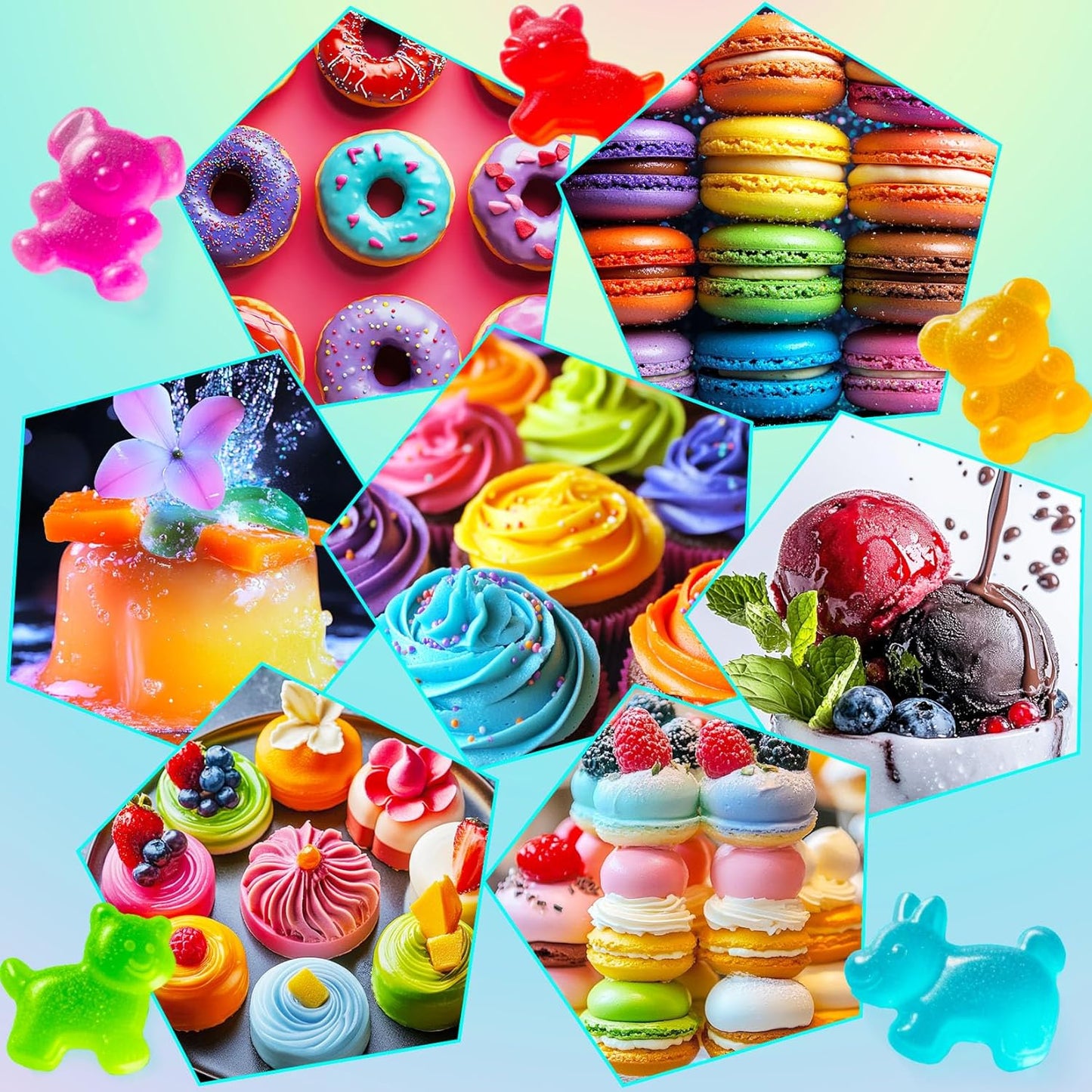 Food Coloring Powder - 15 Bright Colors Flavorless Food Dye, High Concentrated Upgraded Food Coloring for Icing, Baking, Cake Decorating, Cooking, Frosting - 5g/bottles