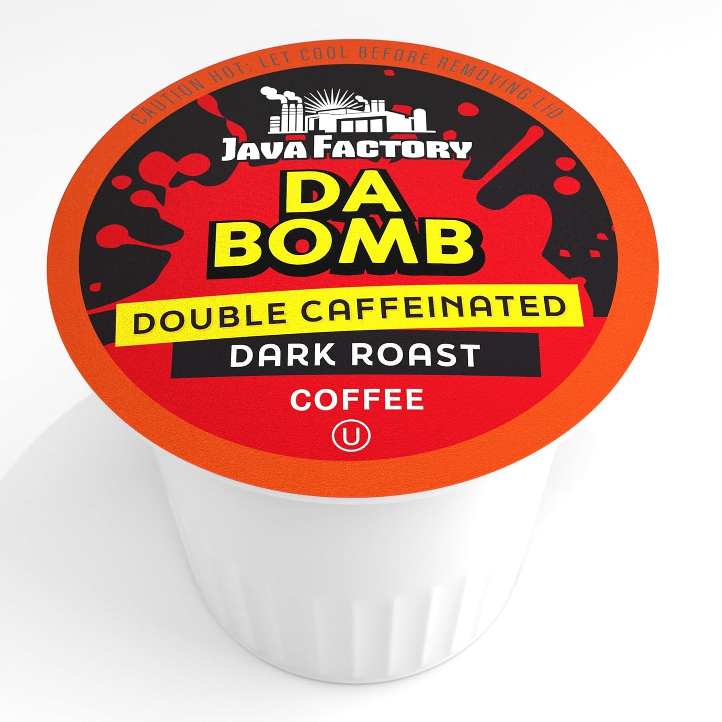 Java Factory High Caffeine Coffee Pods, Da Bomb Dark Roast, 40 Count - Compatible with K Cup Brewers 2.0, Extra Caffeine for a Strong Start to Your Day