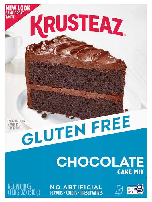 Krusteaz Gluten Free Chocolate Cake Mix, No Artificial Flavors, Colors, or Preservatives, 18 Ounce(Pack of 2)