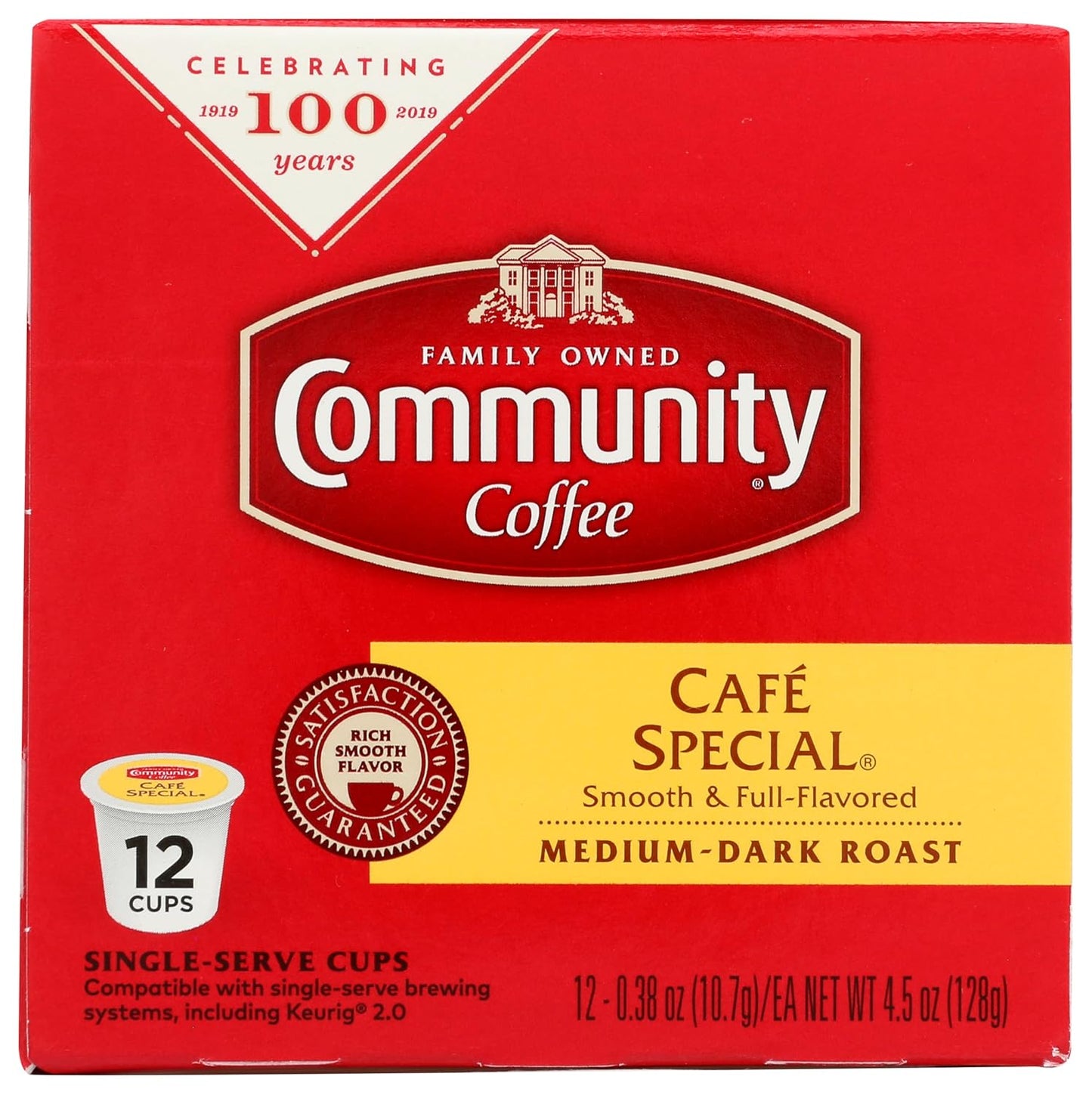 Community Coffee Cafe Special, 12 Count Single Serve Coffee Pods, Medium Dark Roast, Compatible with Keurig K-cup Brewers, 12 Count (Pack of 1)