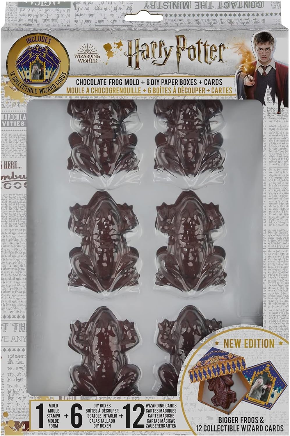 Cinereplicas Harry Potter - Chocolate Frog Mold (12 Wizard Card, 6 DIY Boxes) - Official License