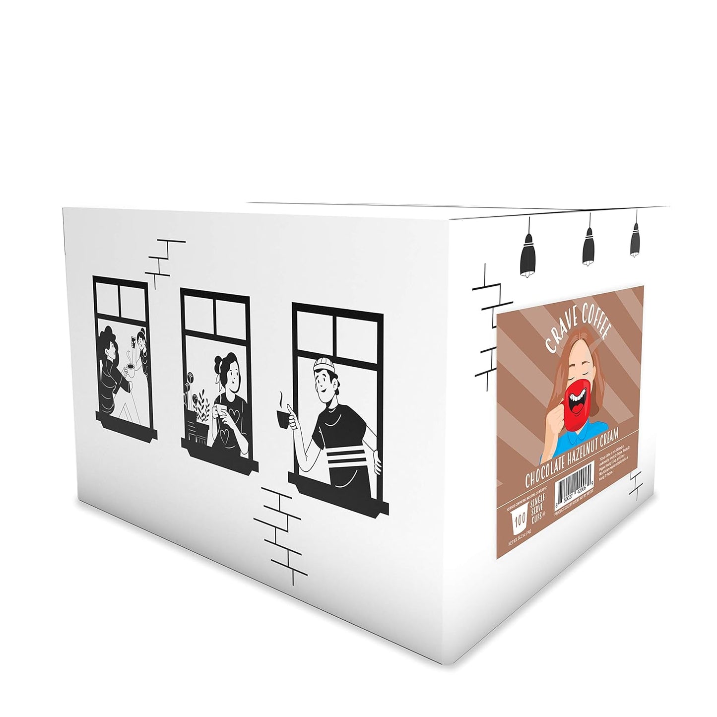 Crave Beverages Chocolate Hazelnut Creme Coffee Pods for Keurig K Cup Brewers, 100 Count