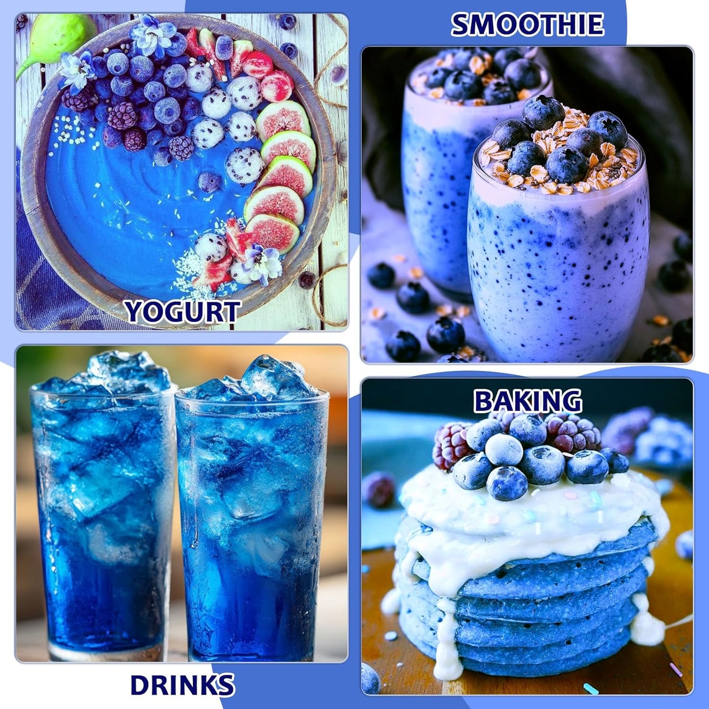 Blue Spirulina Powder - 85g Natural Blue Food Coloring, No Fishy Smell, Food Dye from Spirulina Algae, Plant Based Coloring Powder for Smoothies, Baking, Drinks