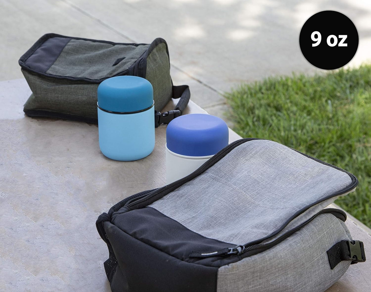 MIRA 9oz Insulated Food Jar Thermo for Hot Food & Soup, Compact Stainless Steel Vacuum Lunch Container - White