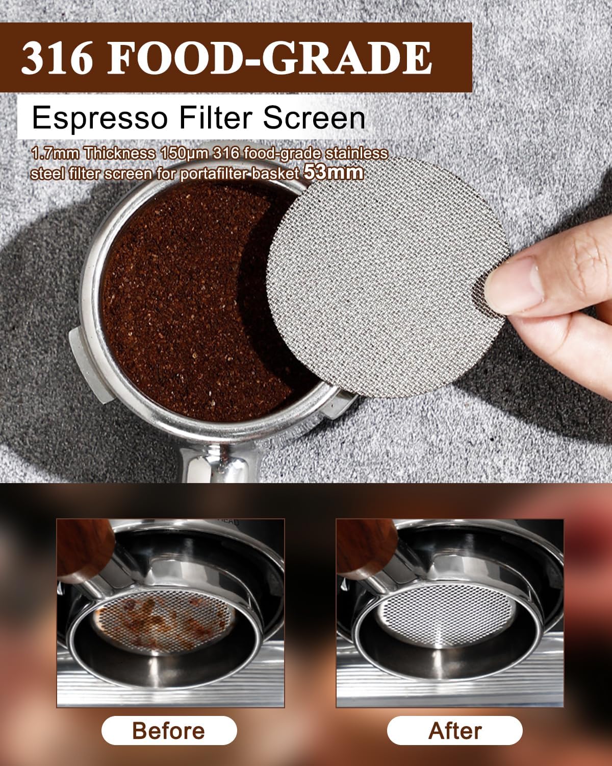 Espresso Kit, 350ml Espresso Milk Frothing Pitcher, 53mm Espresso Tamper, WDT Tool, 53.5mm Puck Screen, Dessert Spoons, Tamper Mat, Latte Art Pen &16 PCS Coffee Decorating Stencils