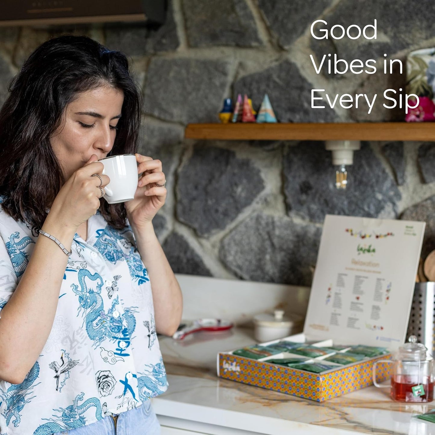 Lazika Herbal Tea Variety Pack with Lovely Presentation Box, 54 Counts, Relaxation Tea Assortment Gift Set, Premium Collection with Pyramid Infuser Bag, Handcrafted