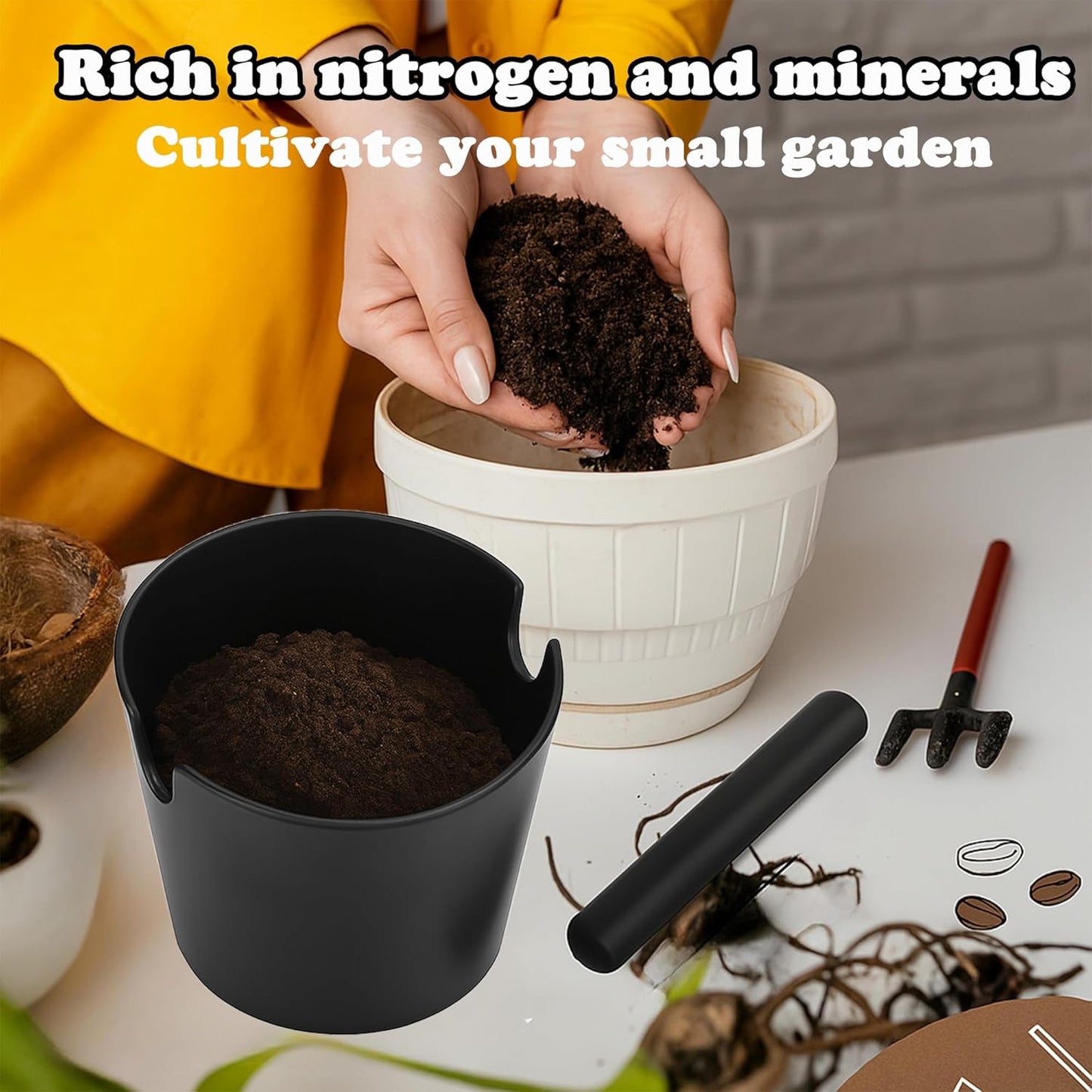 6.3-Inch Large Espresso Knock Box - Shock-Absorbent Design with Removable Knock Bar & Non-Slip Base - Durable Coffee Machine Accessories for Home, Office, Café Use