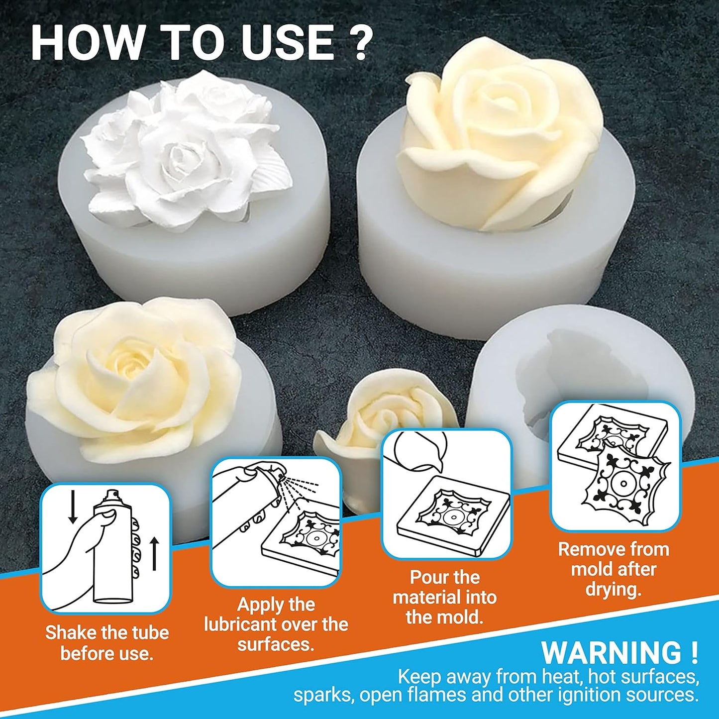 Silicone Mold Release Spray (13.5 fl oz / 400ml) Release Agent for Epoxy Resin, Candle & All Molds | Smooth, Non-Stick Lubricant for Easy Removal | 1 Pack