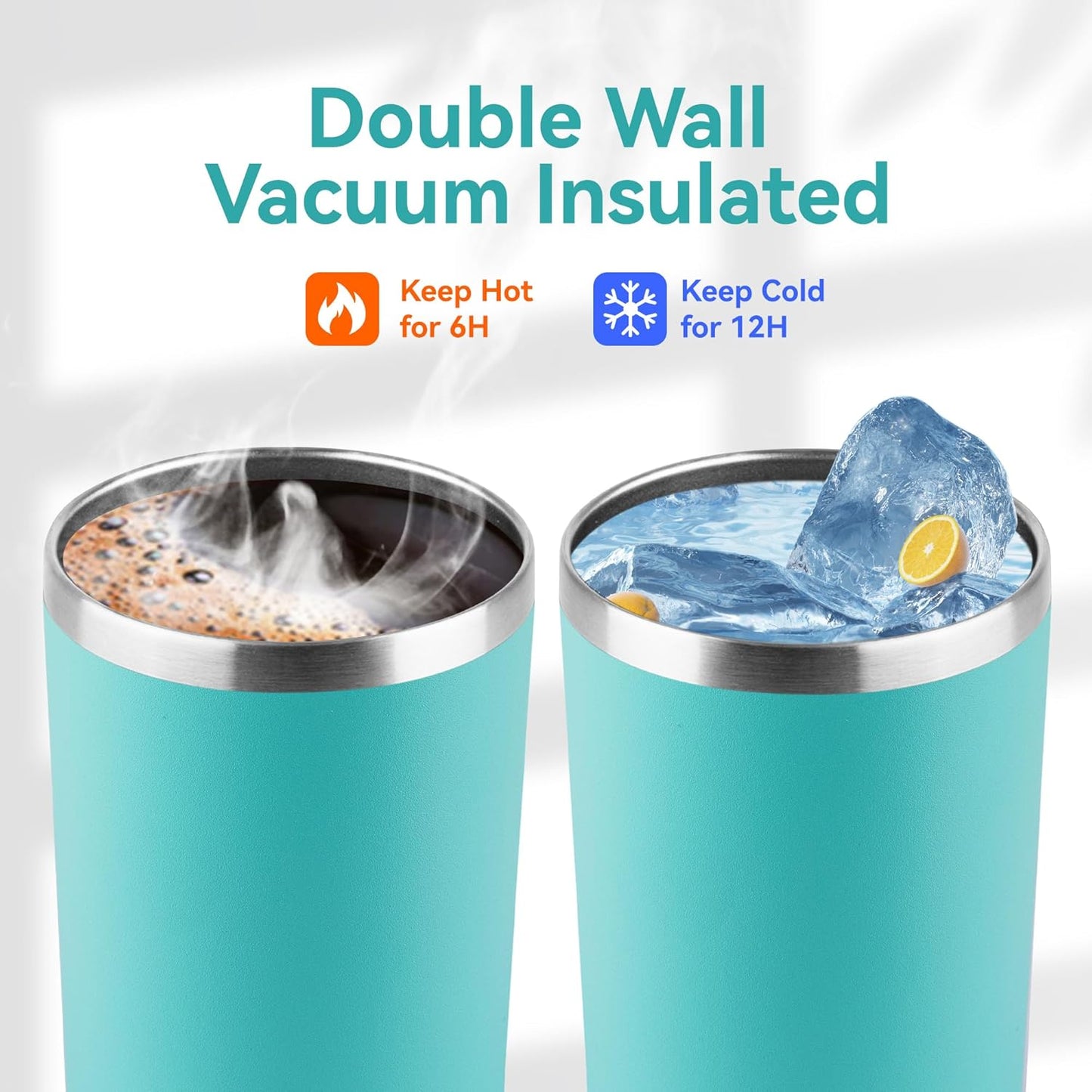 HASLE OUTFITTERS 12 oz Skinny Tumbler, Stainless Steel Insulated Slim Tumbler with Lid, Reusable Double Wall Travel Coffee Mug, Durable Powder Coated Travel Water Cup(Mint Green,1)