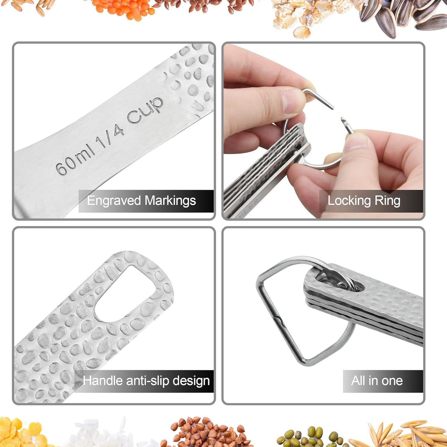 Measuring Cups and Spoons Set 20 for Dry & Liquid, Metric & US 18/8 Stainless Steel Measure Cups and Spoons Set with Leveler for Baking & Kitchen