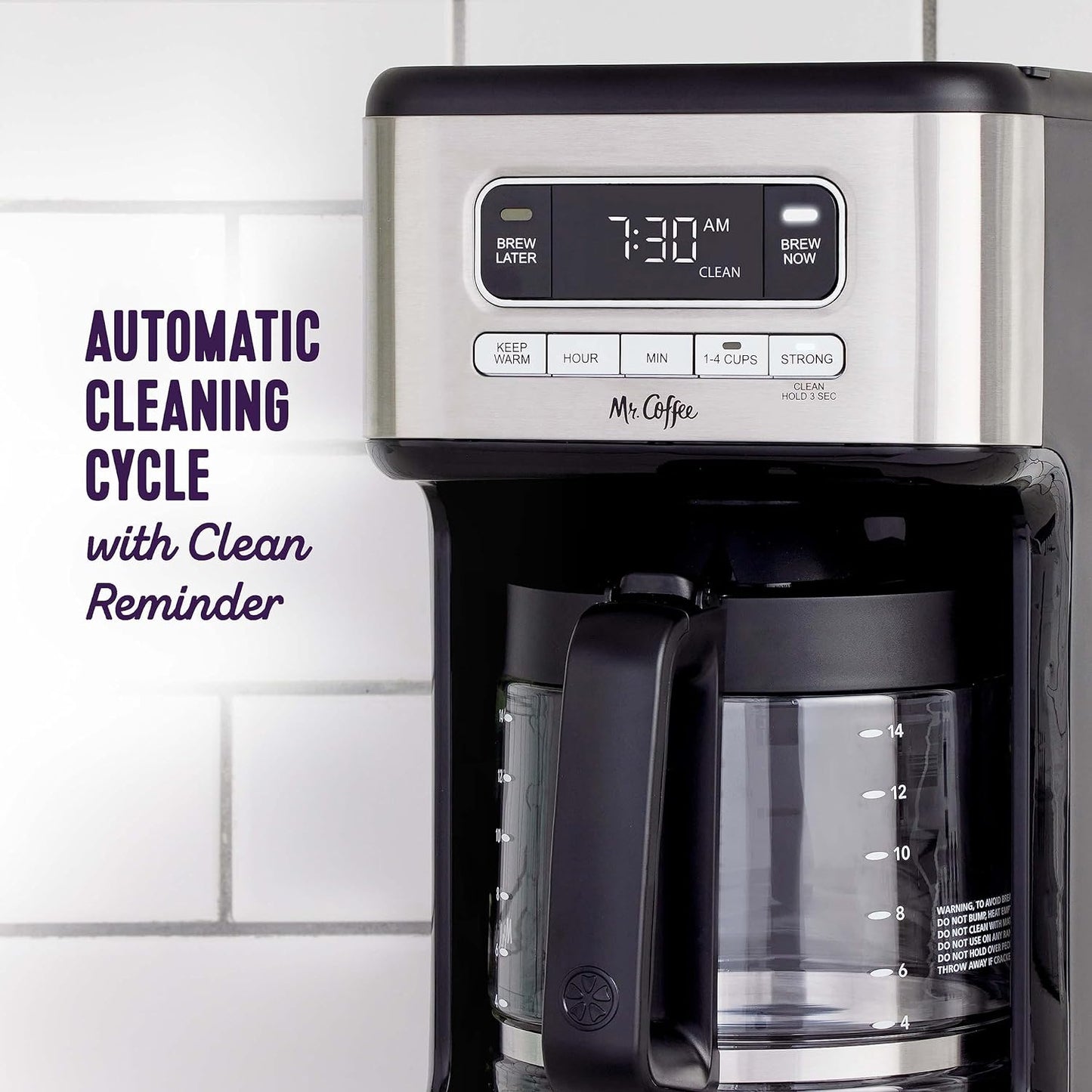 Mr. Coffee 14 Cup Programmable Coffee Maker Stainless Steel