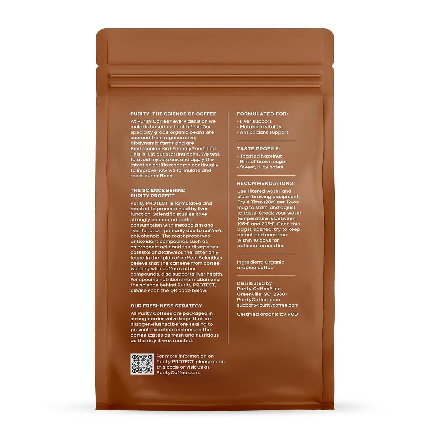 Purity Coffee PROTECT Light-Medium Roast Ground Coffee for Liver Vitality - USDA Organic and Third-Party Tested for Antioxidants, Mold, Mycotoxins and Pesticides - 12oz (Purity Protect, light_roast) | Ground| PROTECT