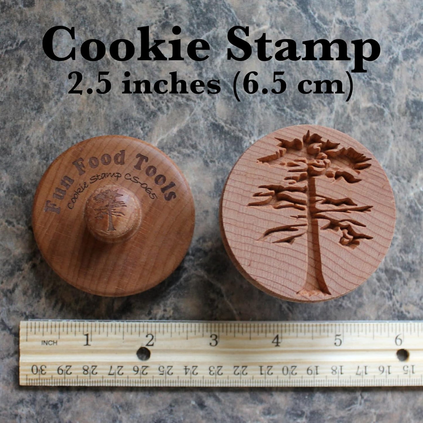 Wood Cookie Stamp, 2.5 Inch (Sequoia Tree CS-065)