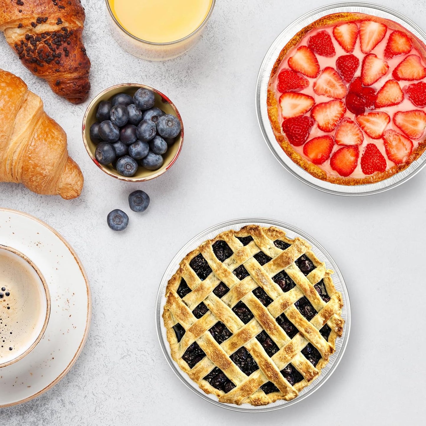 EUSOAR Cake Pans with Lids, 50pcs 10oz/275ml Aluminum Disposable Ramekins Oven Safe Muffins Liner, Foil Baking Cups Cheesecakes Creme Brulee Container Pie Holders for Bakery Wedding Birthday Party