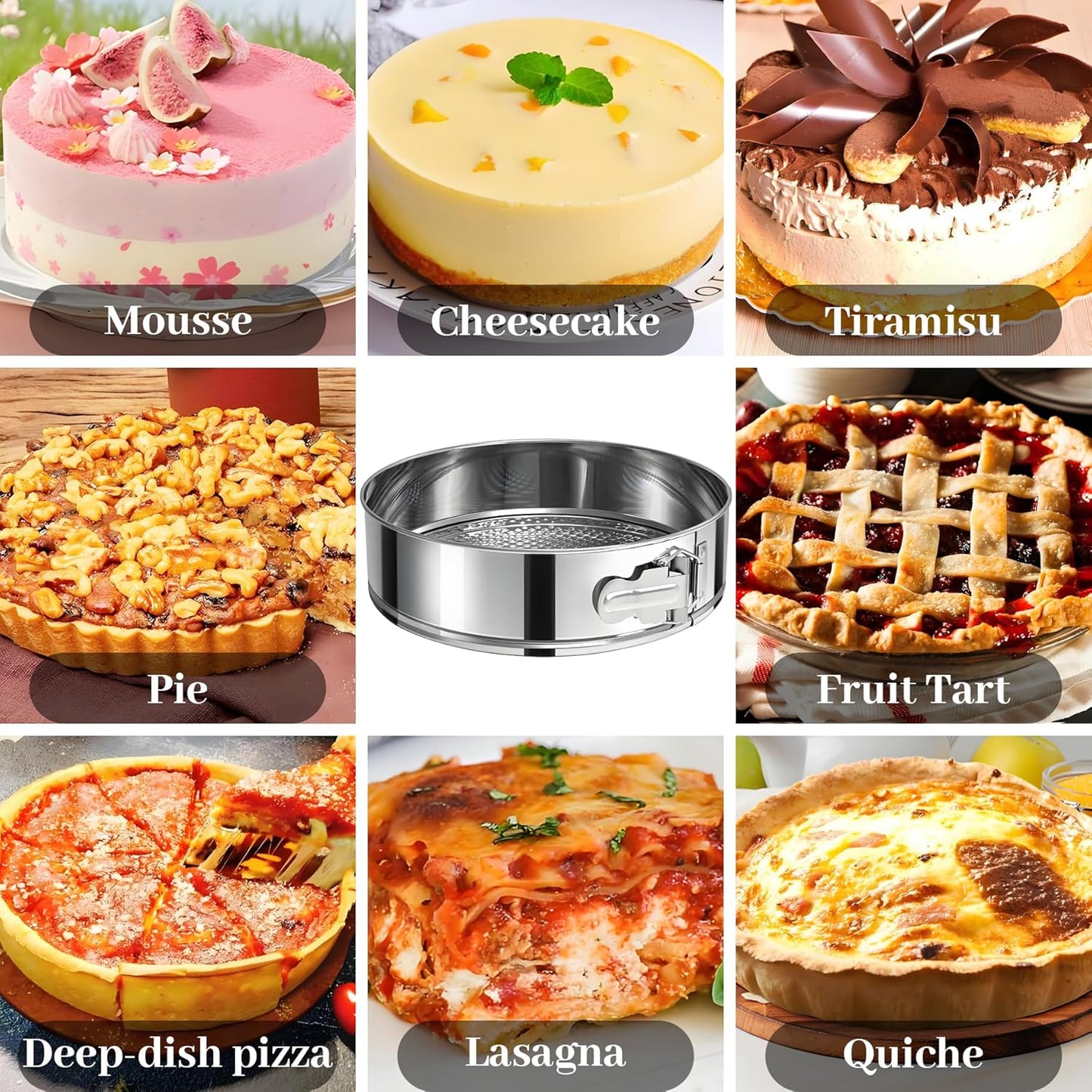 10 Inch Springform Pan 304 Stainless Steel Nonstick Leakproof Springform Cake Pan with Removable Bottom, Round Spring Form Cheesecake Pans For Baking