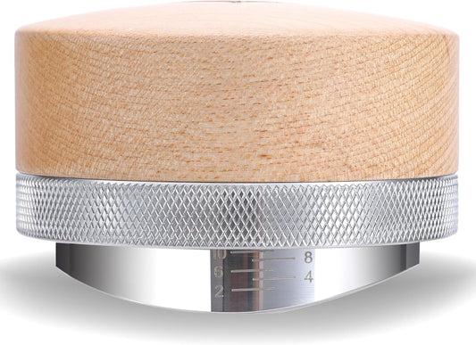 Espresso Distribution Tool 58.5mm Maple Coffee Distributor Adjustable Depth Stainless Steel Espresso Leveler Premium Espresso Machine Accessories For Coffee Bar