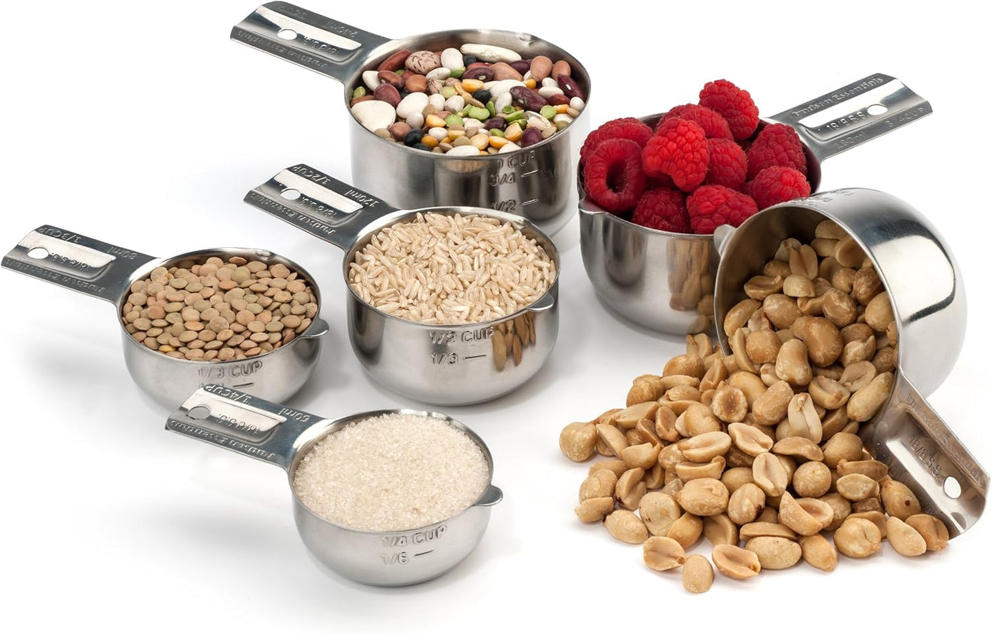 Hudson Essentials Stainless Steel Measuring Cups Set (6 Piece Set)