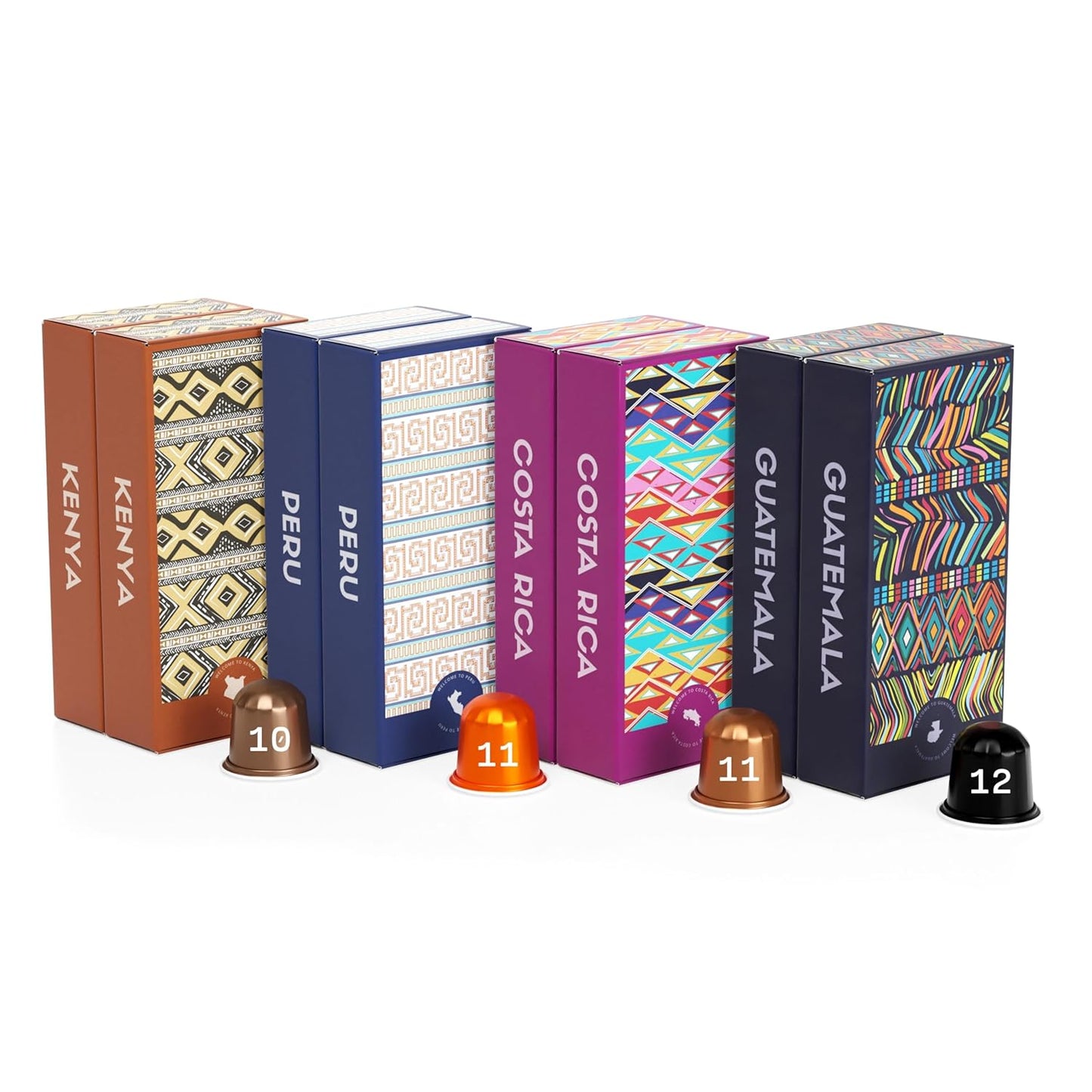 Atlas Coffee Club Espresso Pods Compatible with Nespresso Original– Extra Dark Roast Variety Pack (80 Count)– Aluminum Capsules from Kenya, Peru, Costa Rica & Guatemala– Intensity 10-12