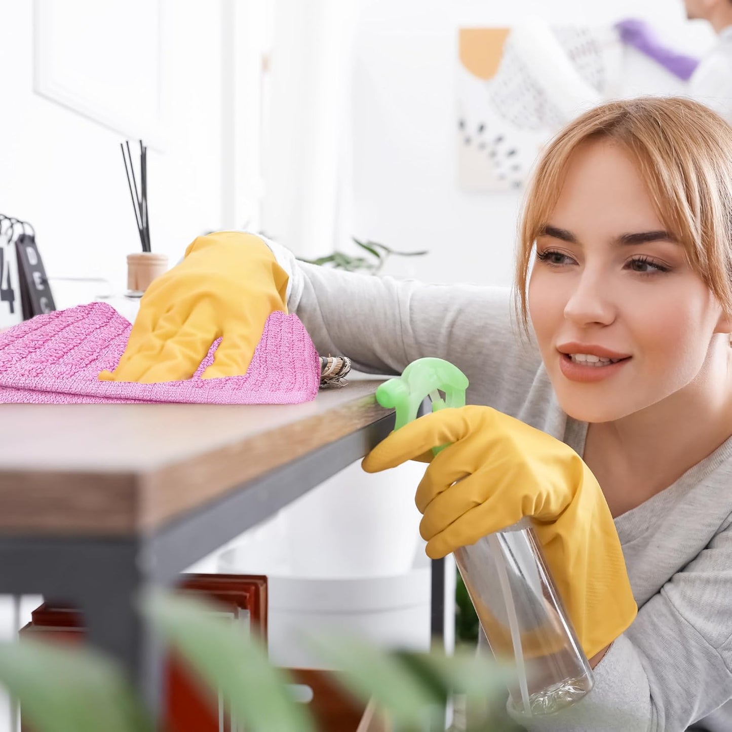 ZUPERIA Bar Mop Kitchen Towels - Pack of 12 (16" x19”) 100% Ring Spun Cotton - Dish Washcloths for Superb Cleaning and Less Lint - Highly Absorbent Dish Cloths and Dish Towels for Everyday use (Pink)