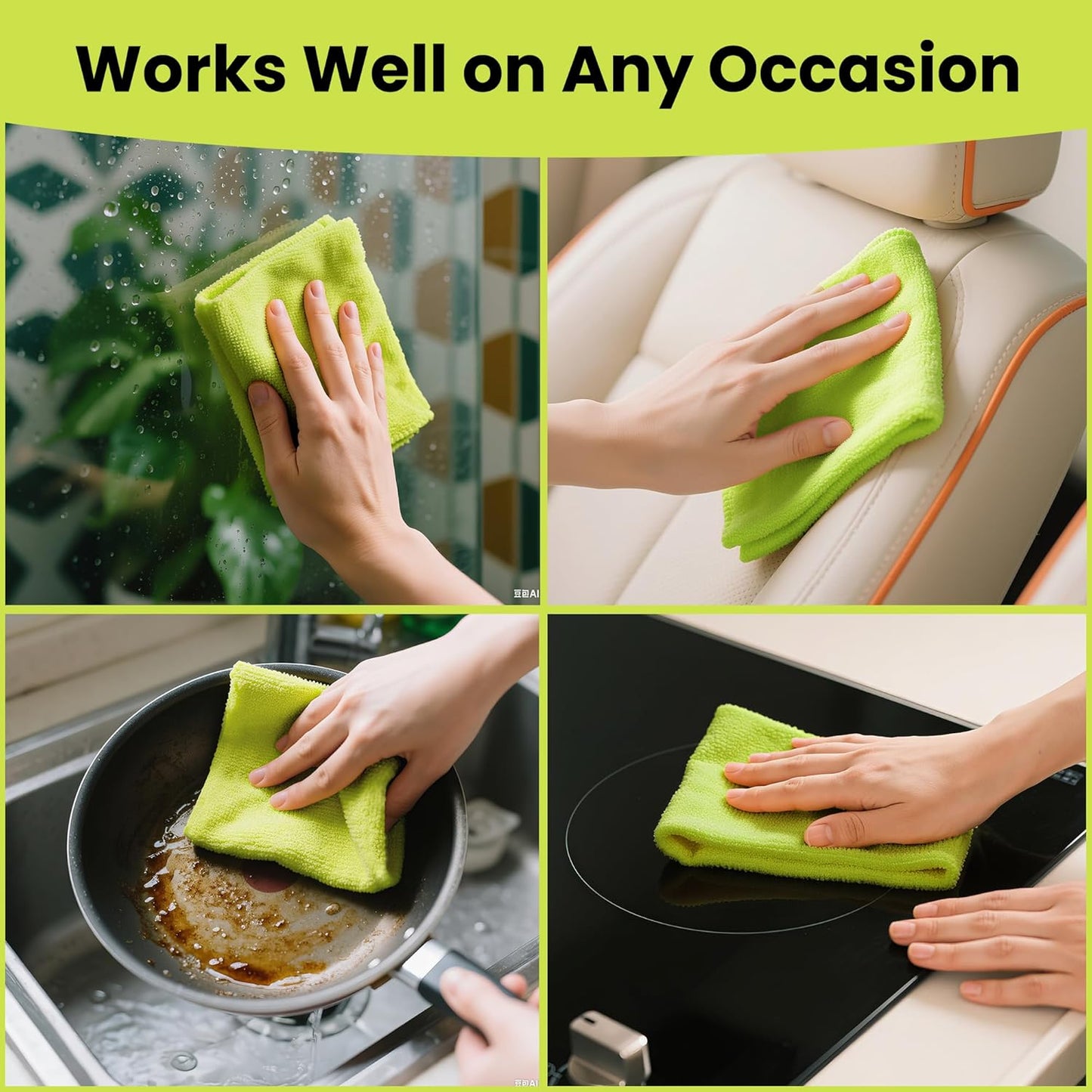 Microfiber Cleaning Cloths,15 Bags, 11.8in*9in, Absorbent Cleaning Rags Towels with Dispenser Box for Car, House, Kitchen, Window