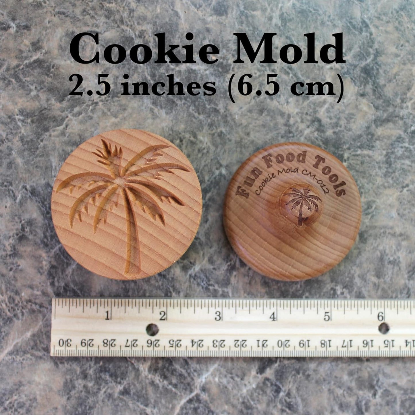 Wood Cookie Stamp, 2.5 Inch (Palm Tree CS 012)
