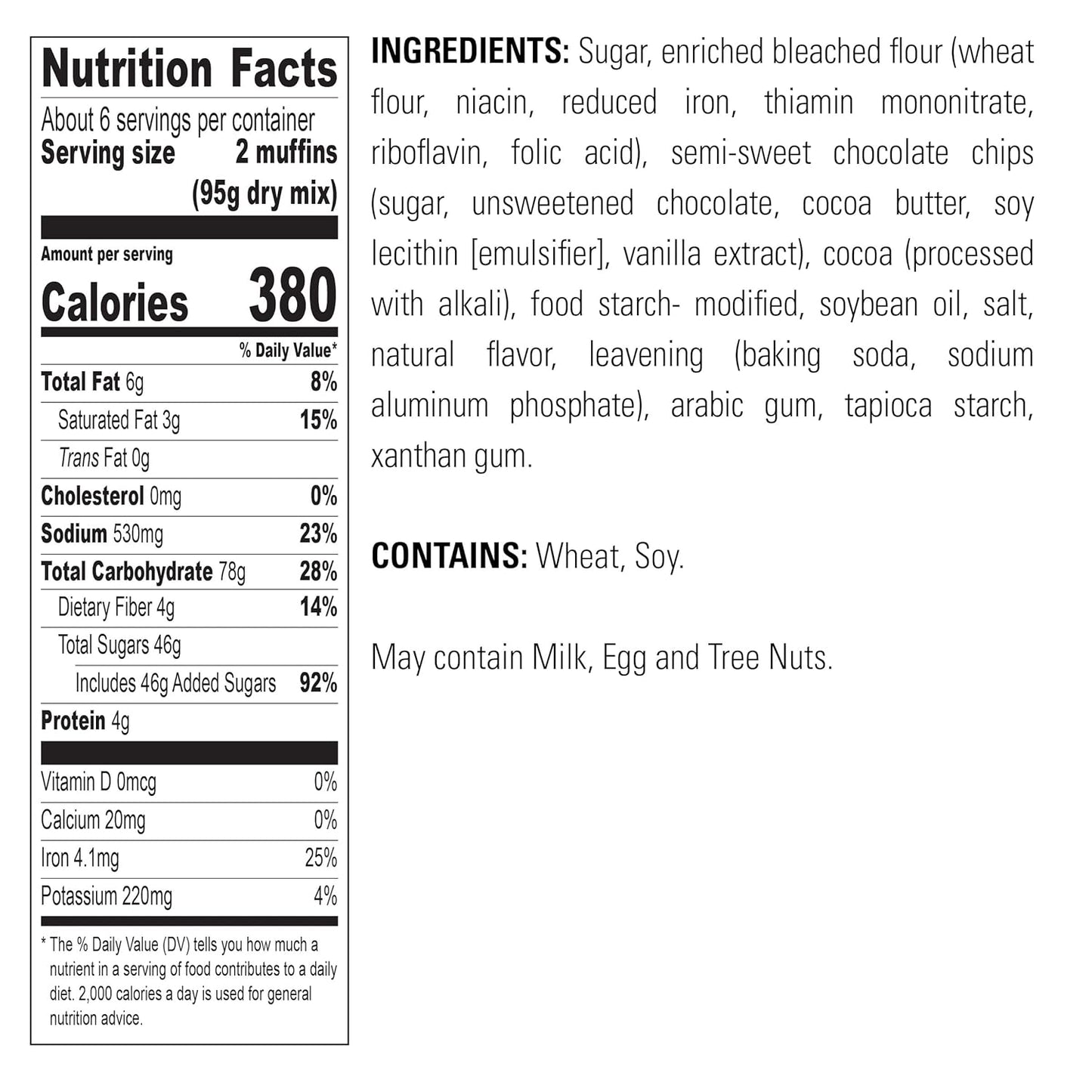 Krusteaz Muffin Mix, Double Chocolate Muffin Mix, Made with Real Chocolate Chips & No Artificial Flavors, Colors or Preservatives, 20 OZ Box (Pack of 6)