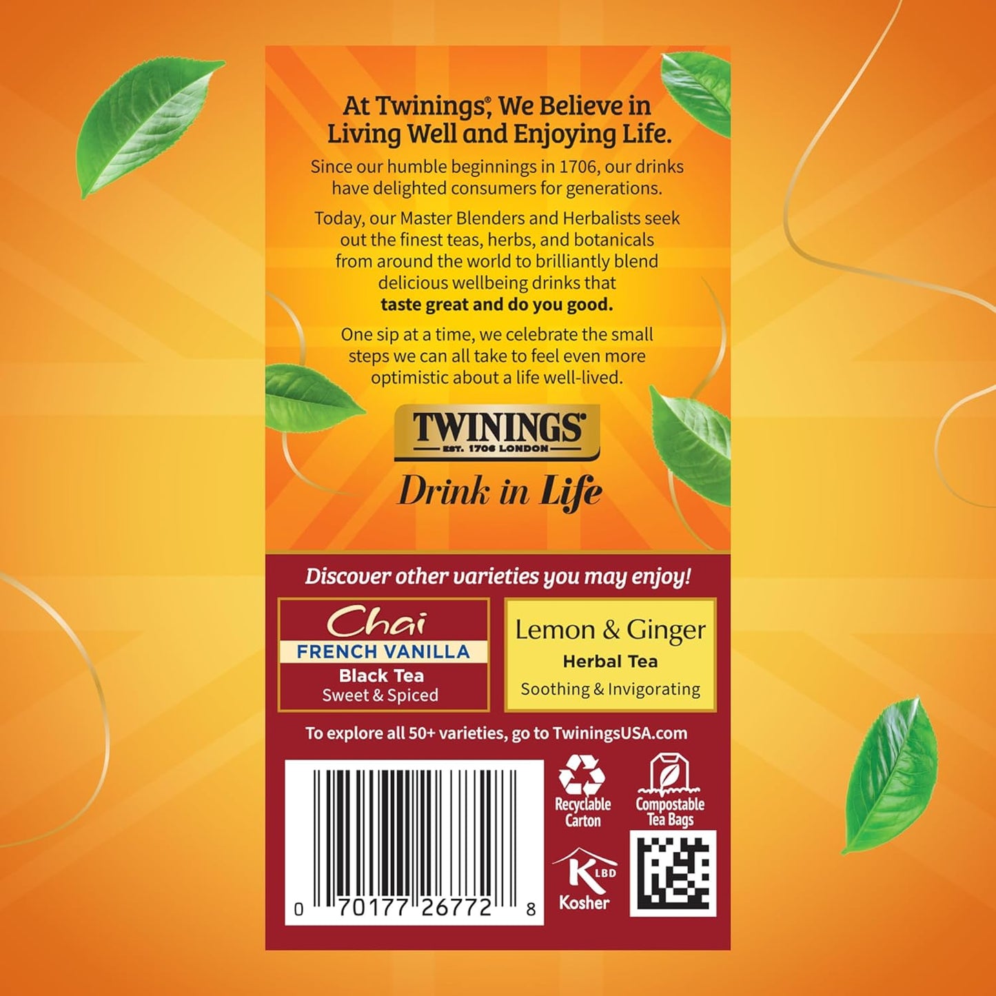 Twinings Chai Tea, Ultra Spice Chai Tea Bags with Cinnamon, Ginger, Cardamon, Clove for a Spicy Chai Tea Latte, 20 Tea Bags