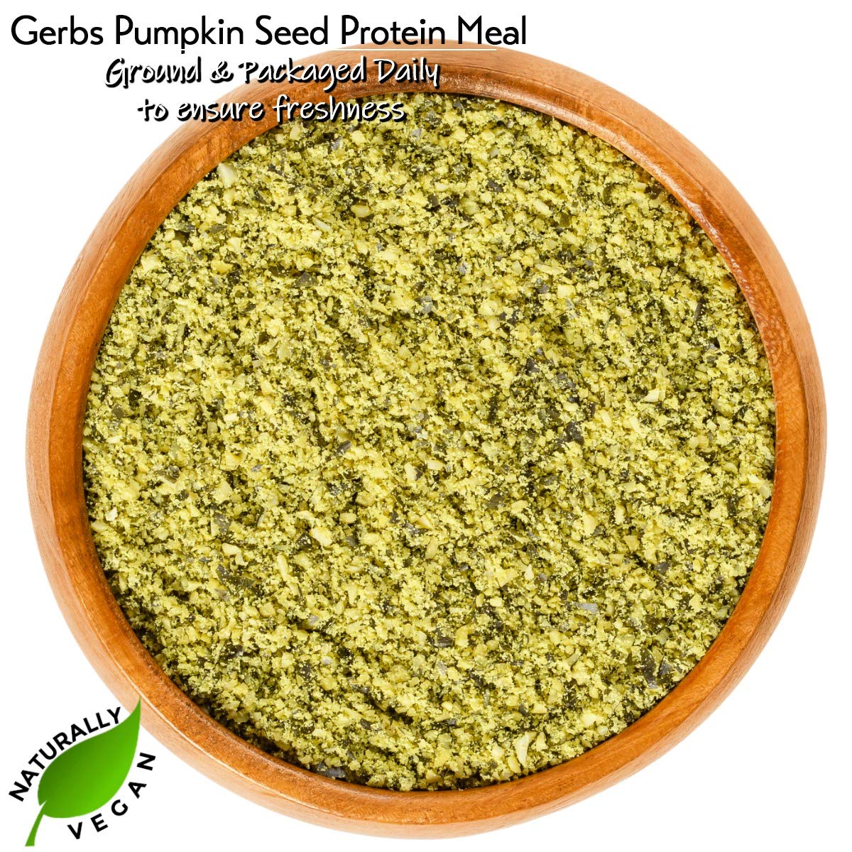 Gerbs Ground Pumpkin Seed Meal, 2 LBS - Top 14 Food Allergy Free & NON GMO - Vegan & Keto Safe – Cold Milled Full Oil Seed Protein Powder