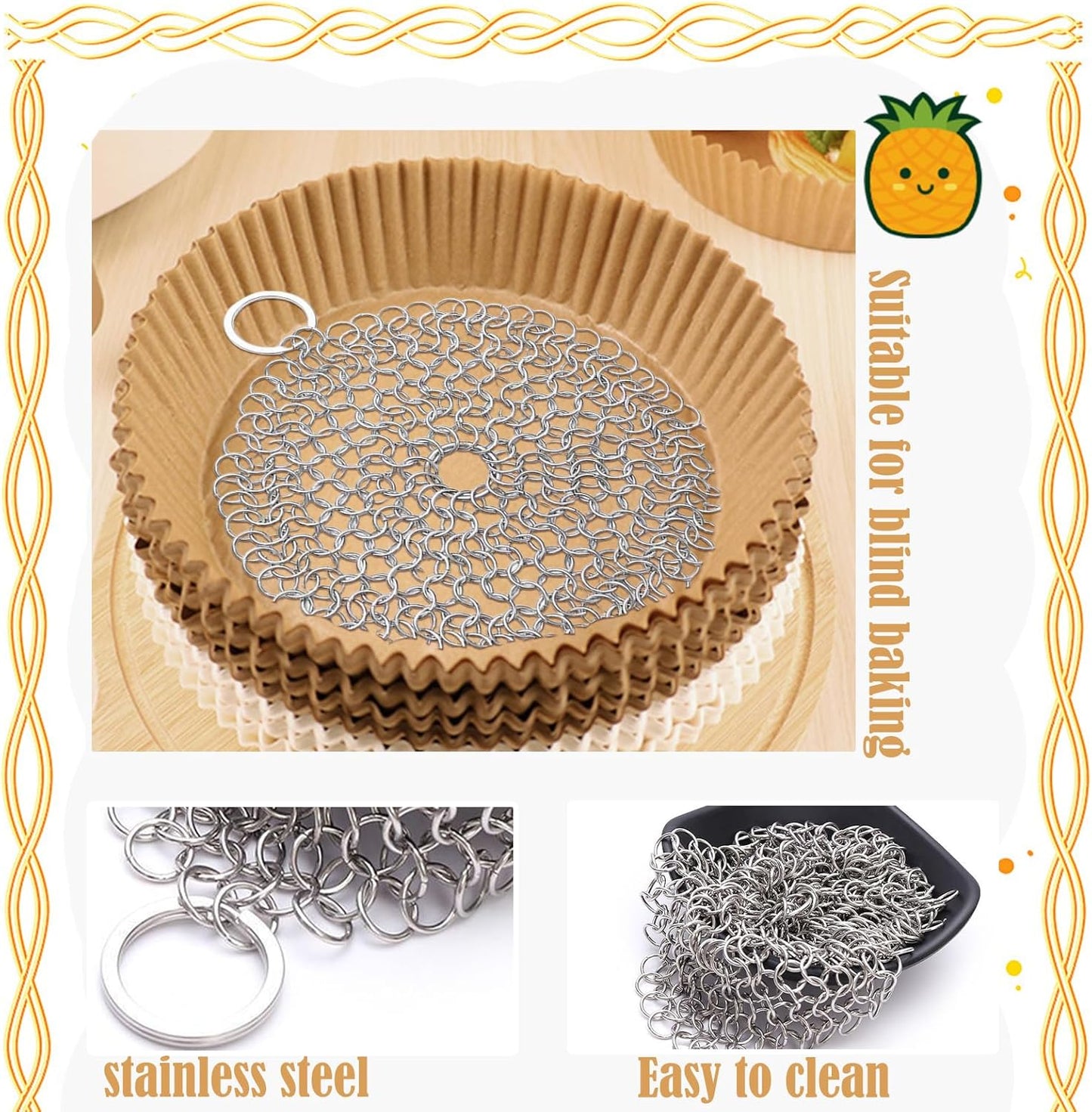 1 Pcs Stainless Steel Pie Weights, Universal Weights Suitable for 7-10 Inch Pies, Replacement for Traditional Ceramic Baking Weights, Suitable for Home Bakers and Professional Chefs