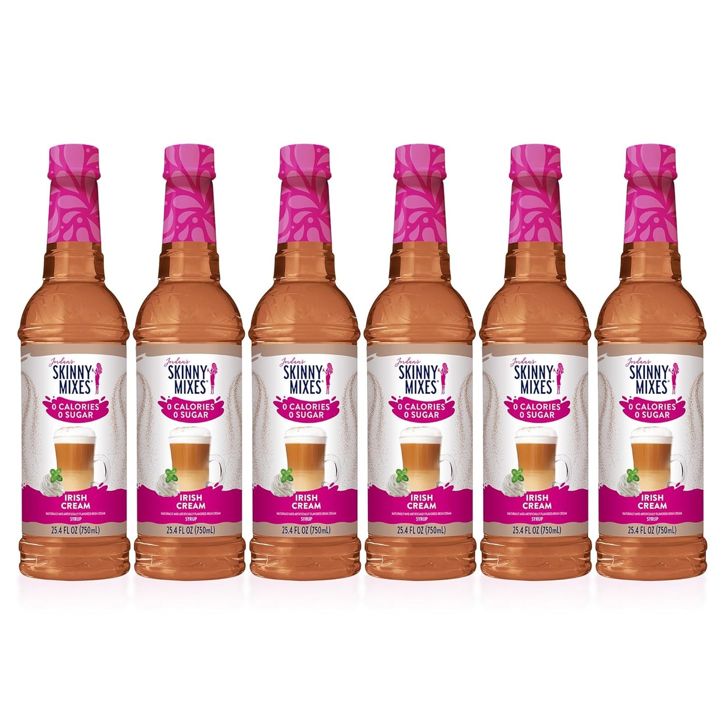Jordan's Skinny Syrups Irish Cream, Sugar Free Flavoring Syrup, 25.4 Ounce Bottle (Pack of 6)