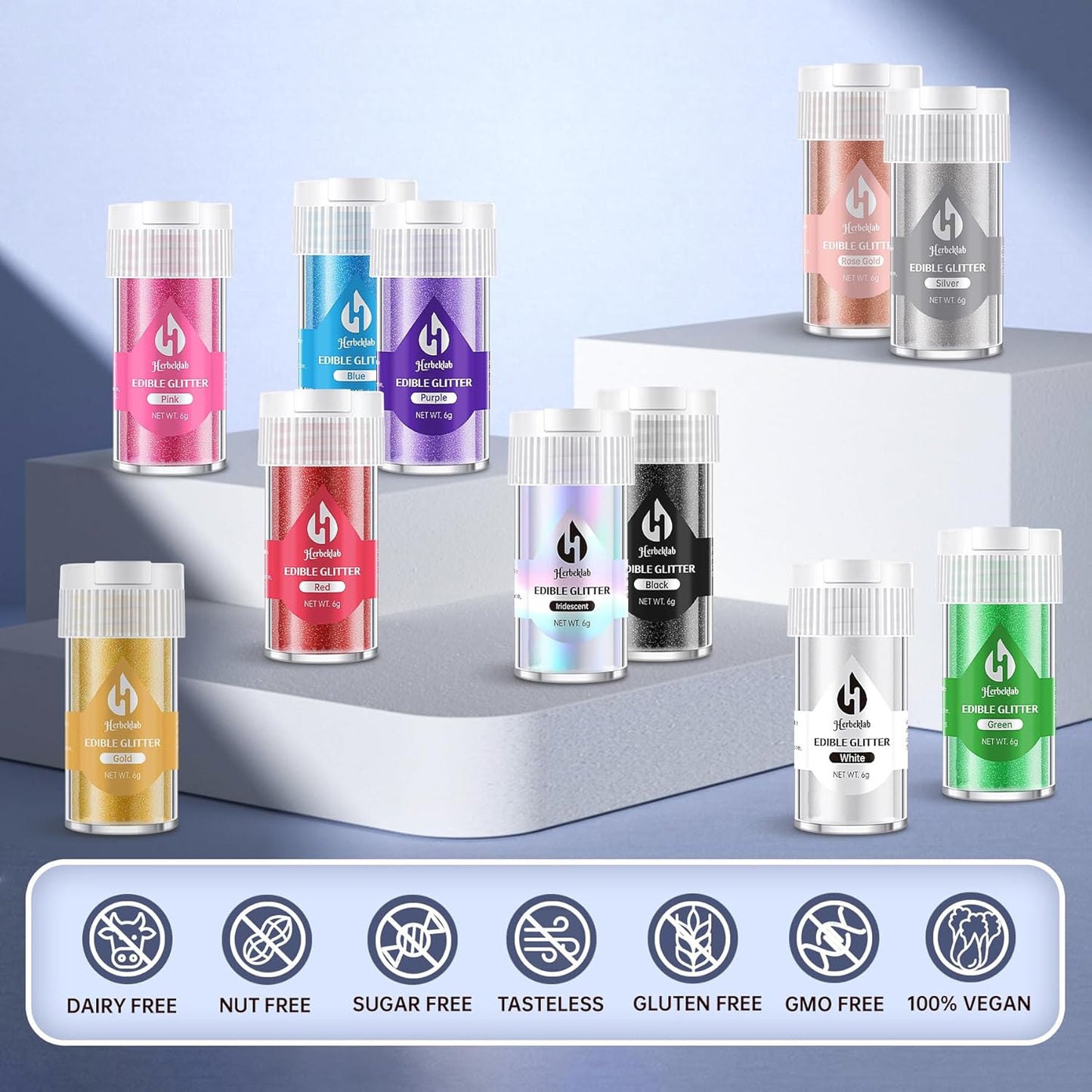 Rose Gold Edible Glitter for Cocktails - 6g Rose Gold Luster Dust Edible Drink Glitter Food Grade Metallic Shimmer Powder Cake Sprinkles for Beverage Chocolate Candy