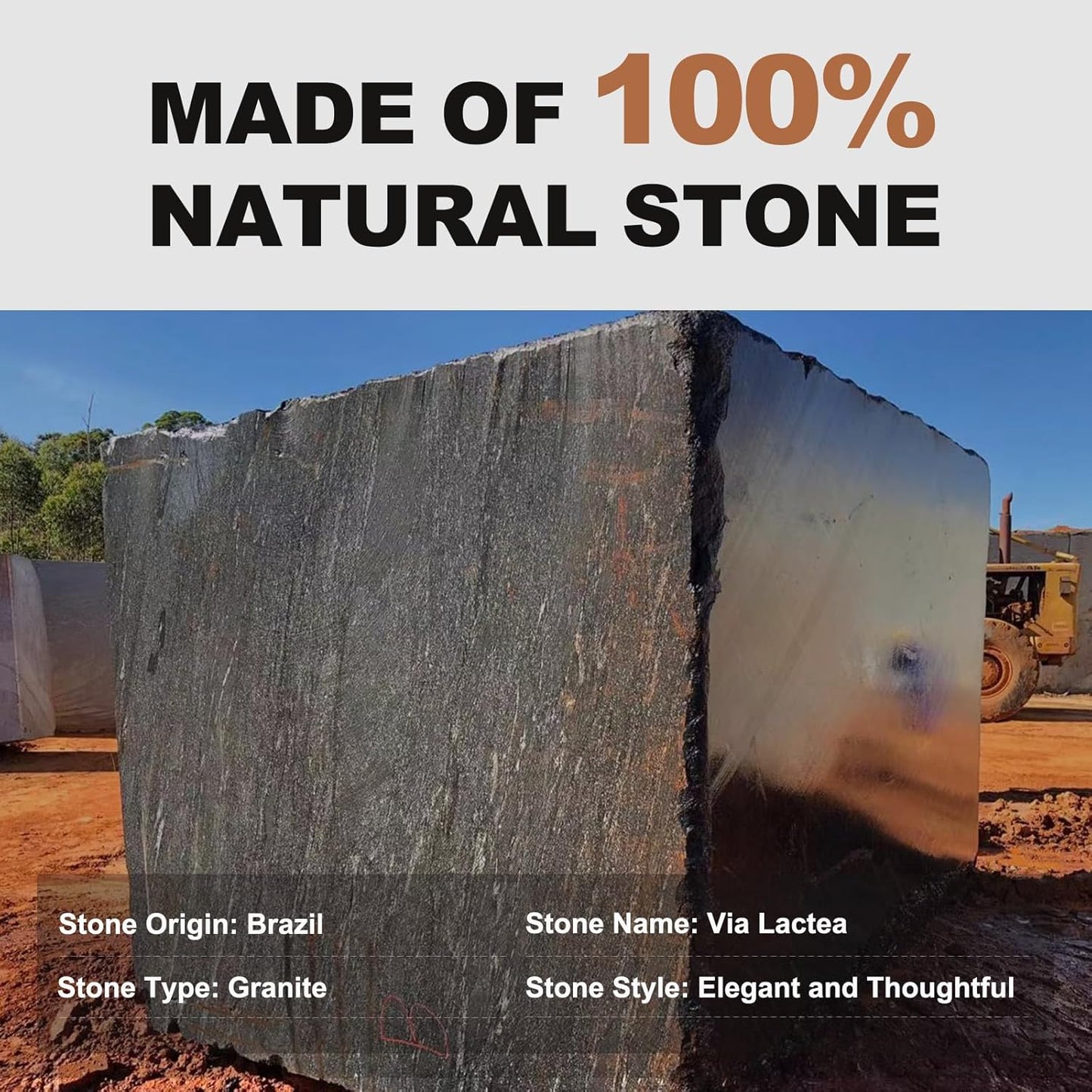 Koville Brazilian Natural Marble Cutting Board for Kitchen, 11inch Round Hand Crafted Marble Slab for Cheese, Charcuterie, Pastry Board - Wedding Gift, House Warming Gift(Via Lactea)