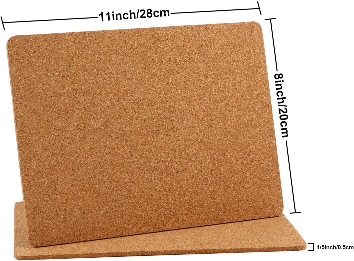 Boao 4 Pack Rectangle Cork Trivets for Hot Dishes 11'' x 8'' x 0.2'' Cork Plant Coasters Placemat Hot Pad Sheet Heat Resistant for Kitchen Countertops Table Pots Pans Restaurant Cafe Wedding Supplies