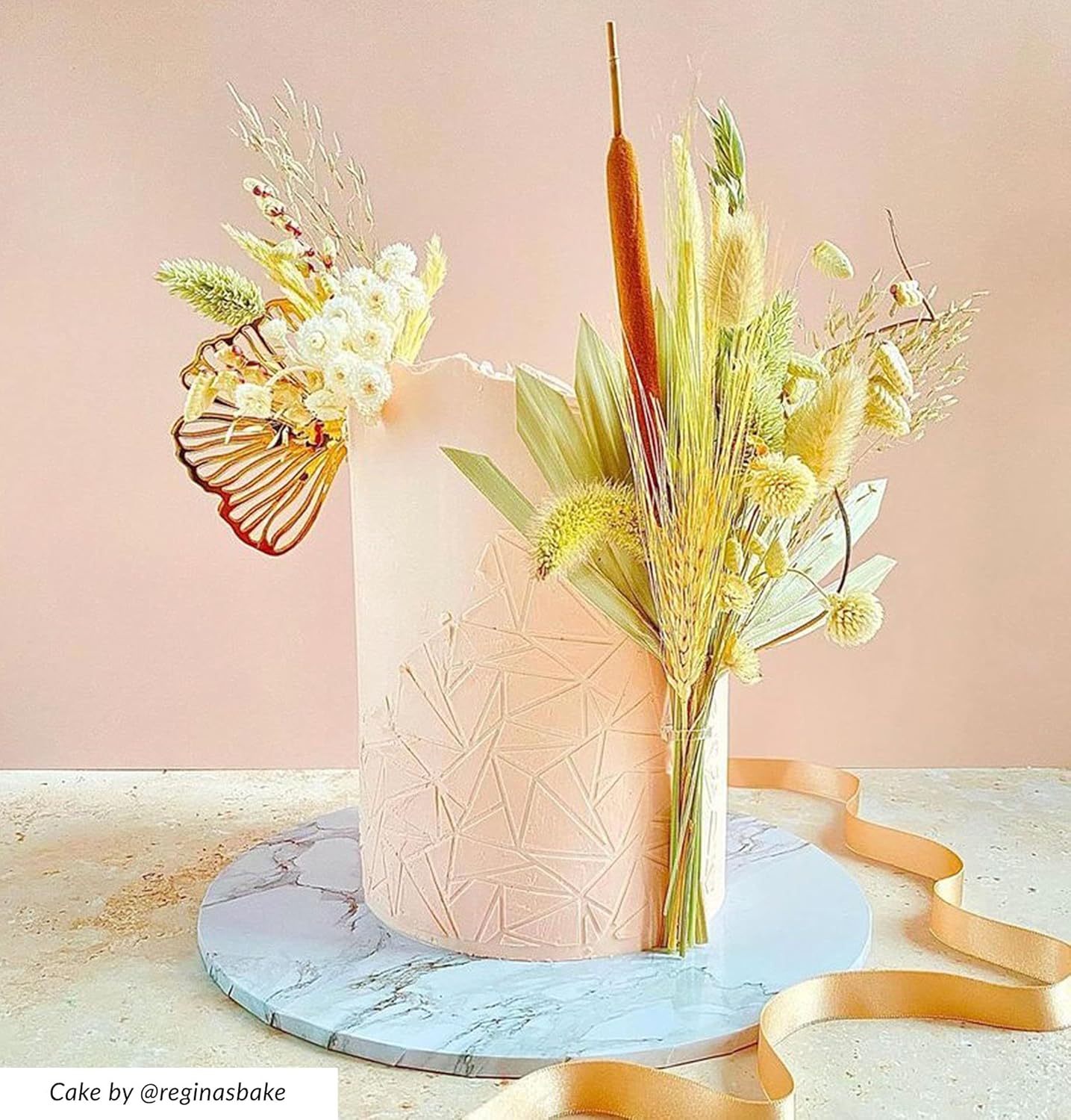 Cake Decorating Stencil for Tall Buttercream Cake, Royal Icing, Ganache, Paint, Airbrush (Kristal)