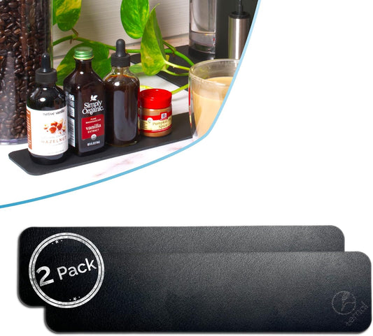 Ternal DripGuards Absorbent Counter Mat 2-Pack | Waterproof, Quick-Dry Coffee Bar Mat for Kitchen, Sink & Drink Station | Non-Slip, Spill-Proof Protector for Water, Oil & Syrup [3 x12in].