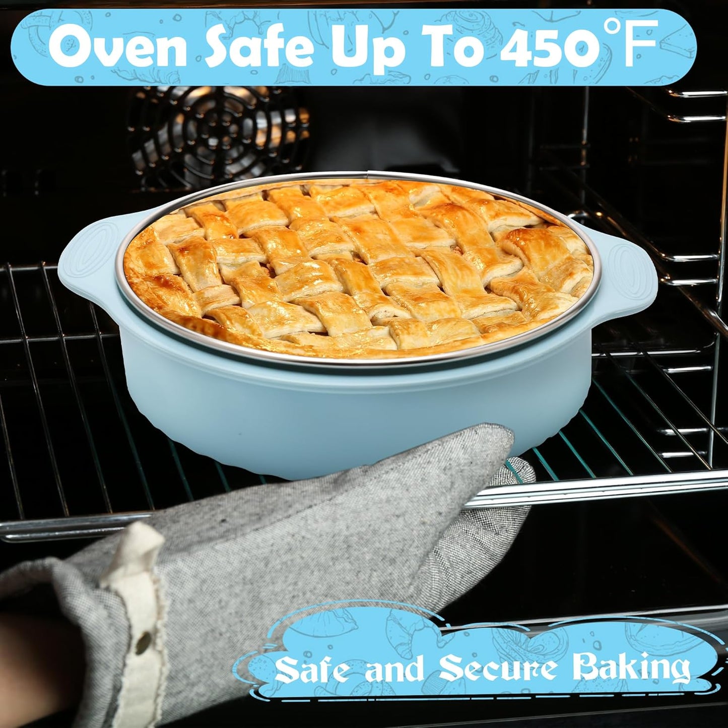 9 Inch Springform Pan with Silicone Pan Protector, 304 Stainless Steel Nonstick Leakproof Springform Cake Pan with Removable Bottom with 50pcs Parchment Paper