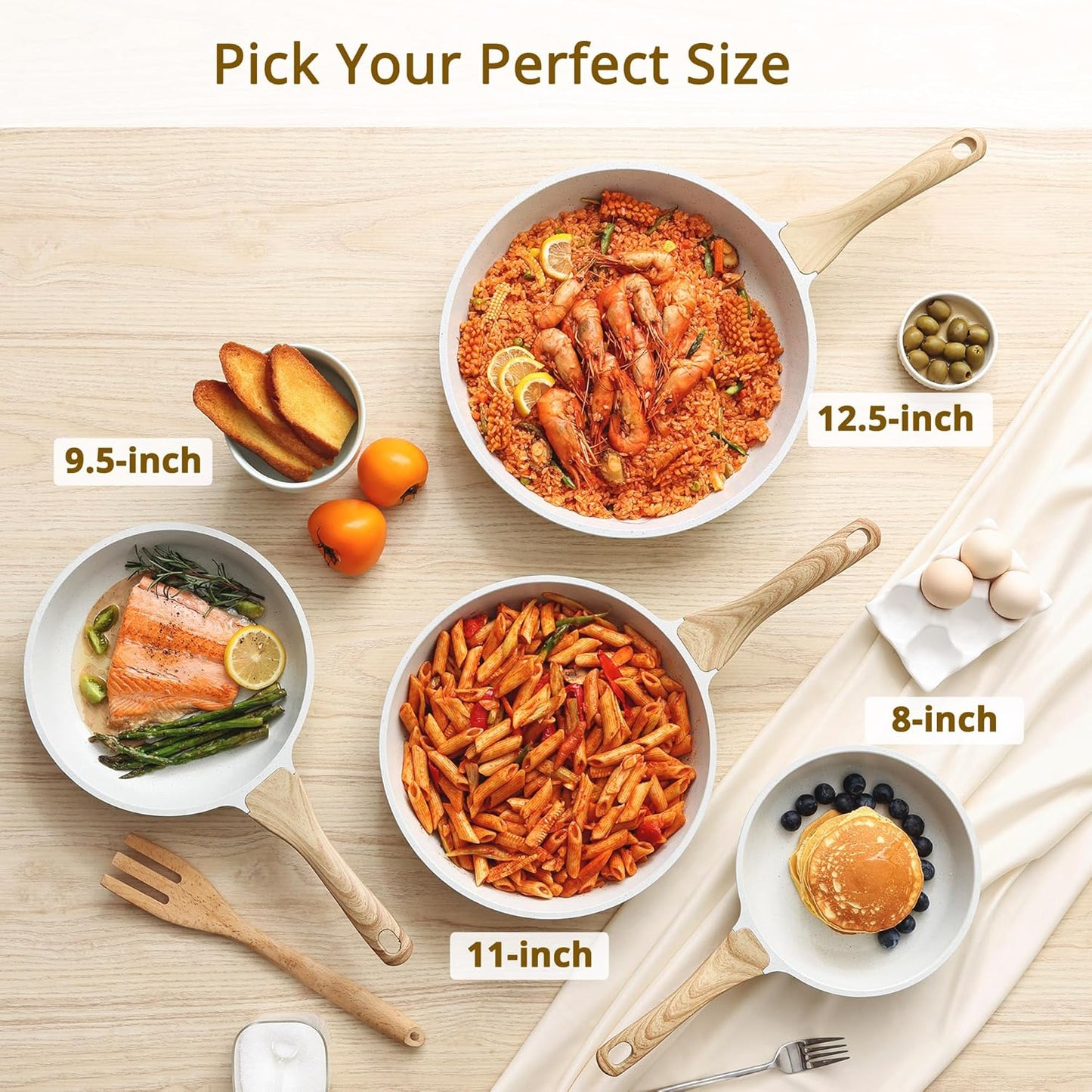 SENSARTE Nonstick Ceramic Frying Pan Skillet, 11 Inch Omelet Pan, Healthy Non Toxic Induction Compatible Egg Pan with Heat Resistant Handle, PTFE and PFAS-Free