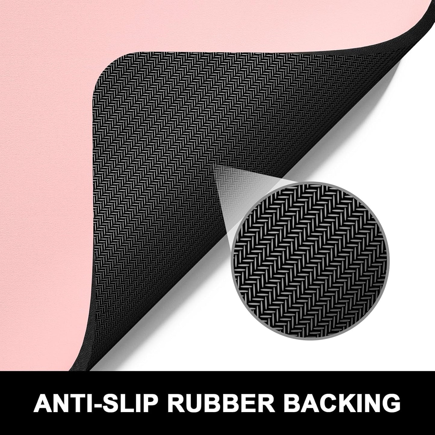 Rnivvi Dish Drying Mat for Kitchen Counter, 16 x 18" Cute Absorbent Heat Resistant Drying Pad with Non-slip Rubber, Coffee Bar Mats for Coffee Machine Dish Rack Kitchen Decor Accessories, Pink