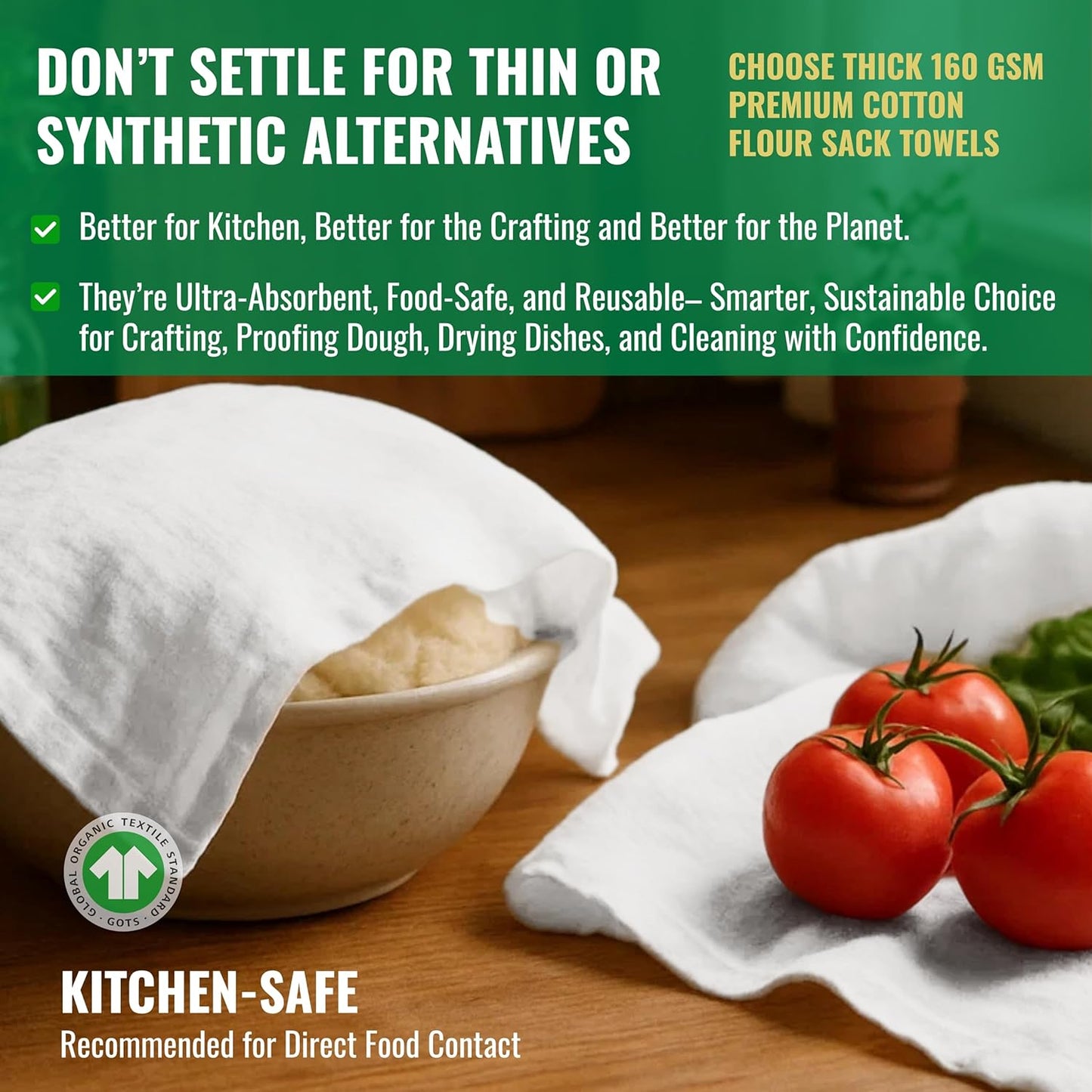 LITO LINEN AND TOWEL Flour Sack Towels - 100% Cotton Tea Towels for Crafts, Dish Towels for Kitchen, Embroidery, Cleaning, Baking (Pack of 3) - 18"x 28"