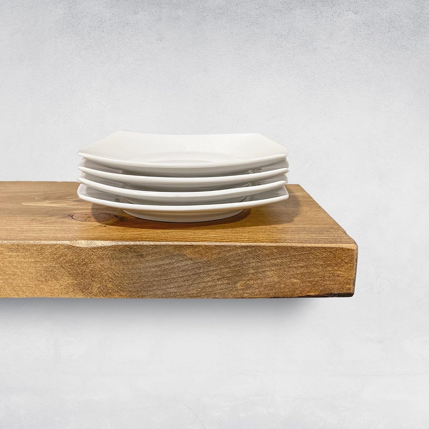 URBANDI, Rustic Floating Shelves, Set of 2, Hidden Bracket, Solid Wood, Heavy Duty, Wall Mounted Shelves, (Brown, 12Wx10D)