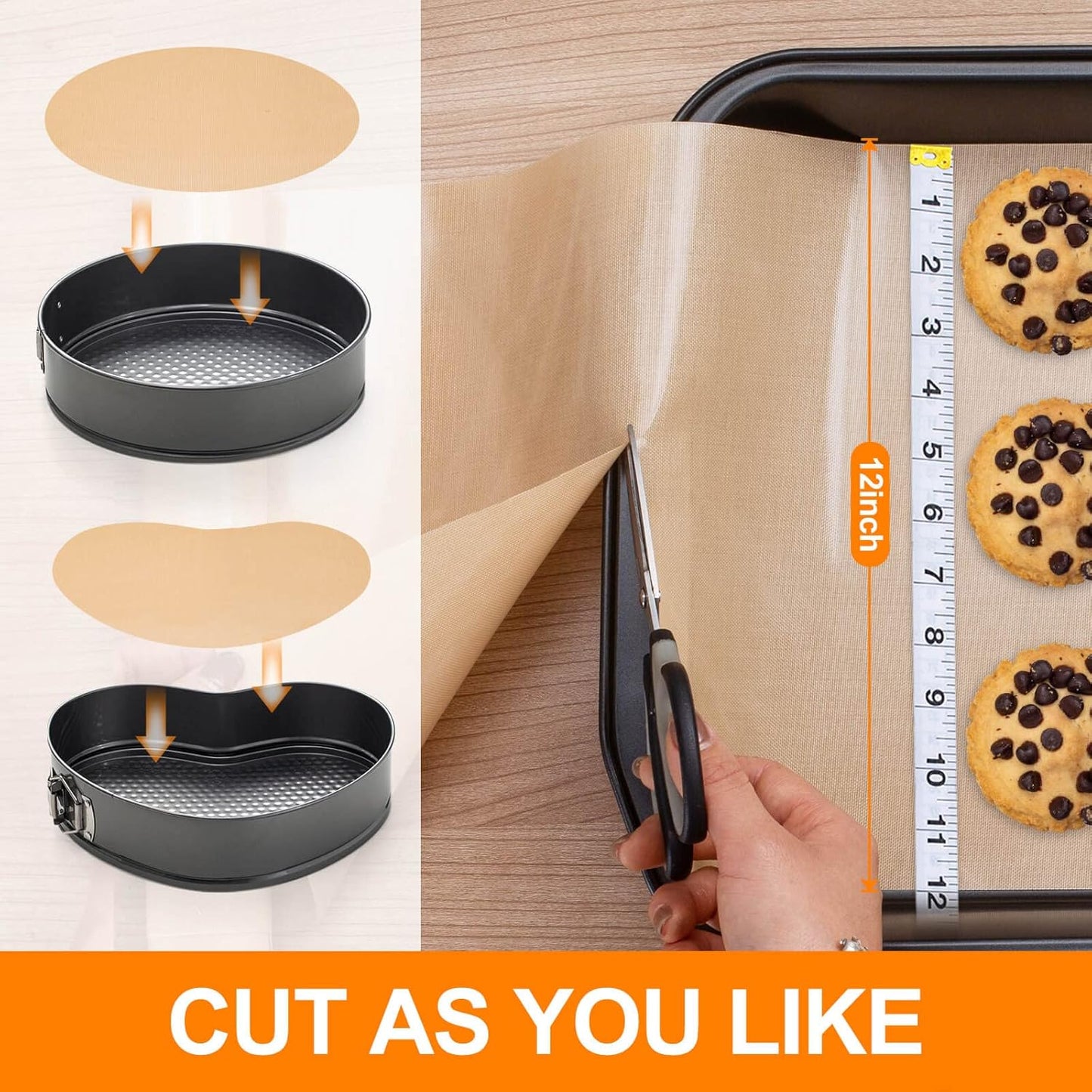 Silicone Baking Mat Roll -12IN x 10FT Non Stick Heat Resistant Food Grade Baking Mats, No Slip Reusable Freeze Dryer Mat,Pastry Mat,Countertop Protector Mat, Washable Oil-Proof Refrigerator Liners