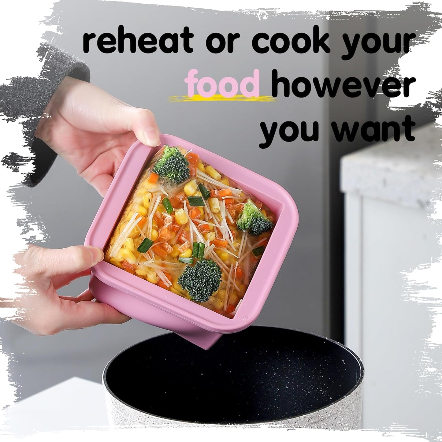 2-Cup Silicone Freezer Trays with Lids – Perfect for Meal Prep, Portion Control, and Easy Freezing-Meal Prep Container Molds for Soup,Leftovers (Cotton Candy, 4 Pack)