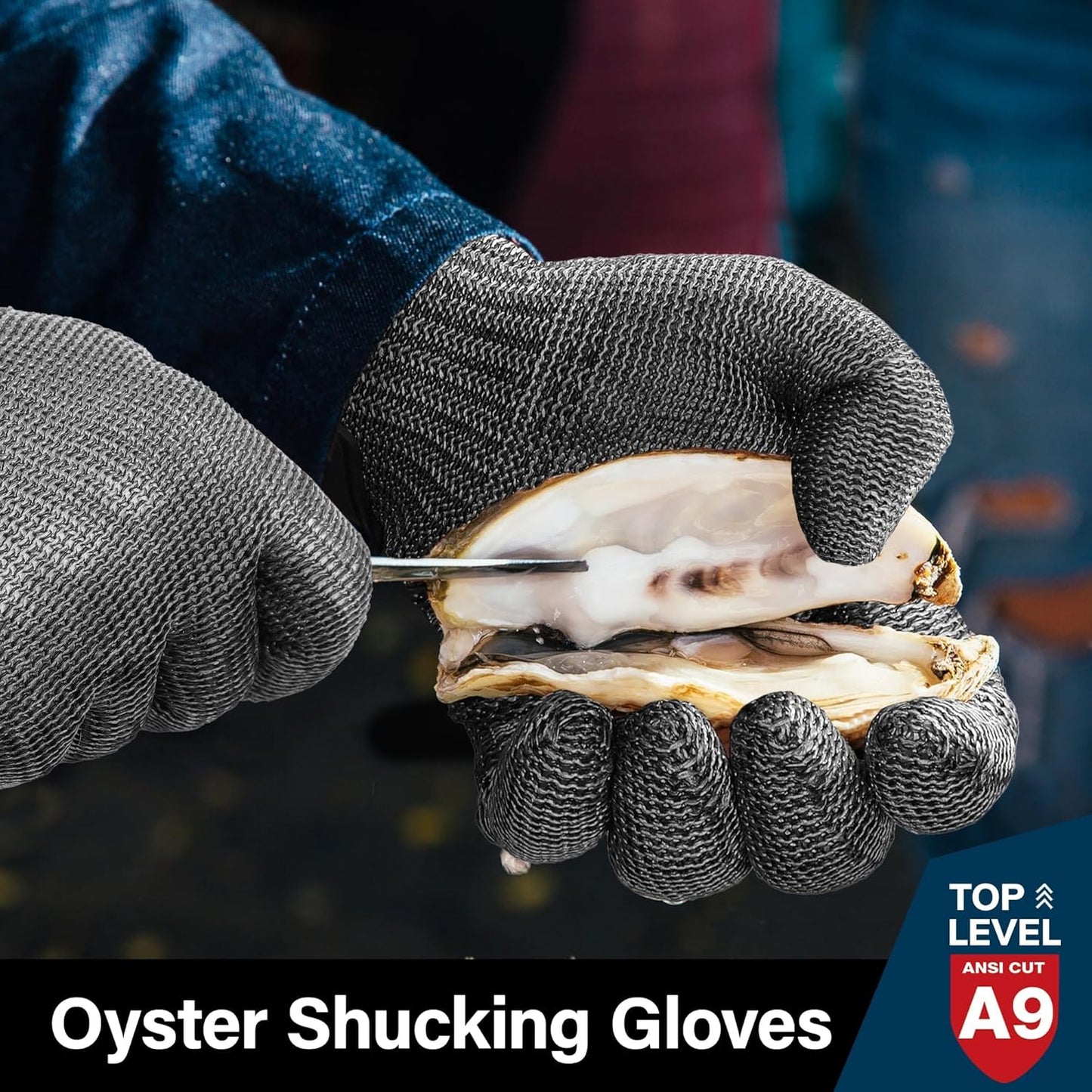 Schwer Ultimate Cut Resistant Gloves Beyond ANSI A9, Reinforced Stainless Steel Glove, Food Grade Mesh Metal Gloves for Butcher Meat Cutting, Oyster Shucking, Mandoline, Non-PFAS, PR1708 (L, 2 PCS)