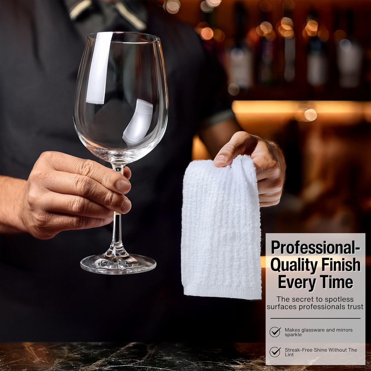 Bar Mop Cleaning Kitchen Dish Cloth Towels,100% Cotton, Machine Washable, Everyday Kitchen Basic Utility Bar Mop Dishcloth Set of 12, White