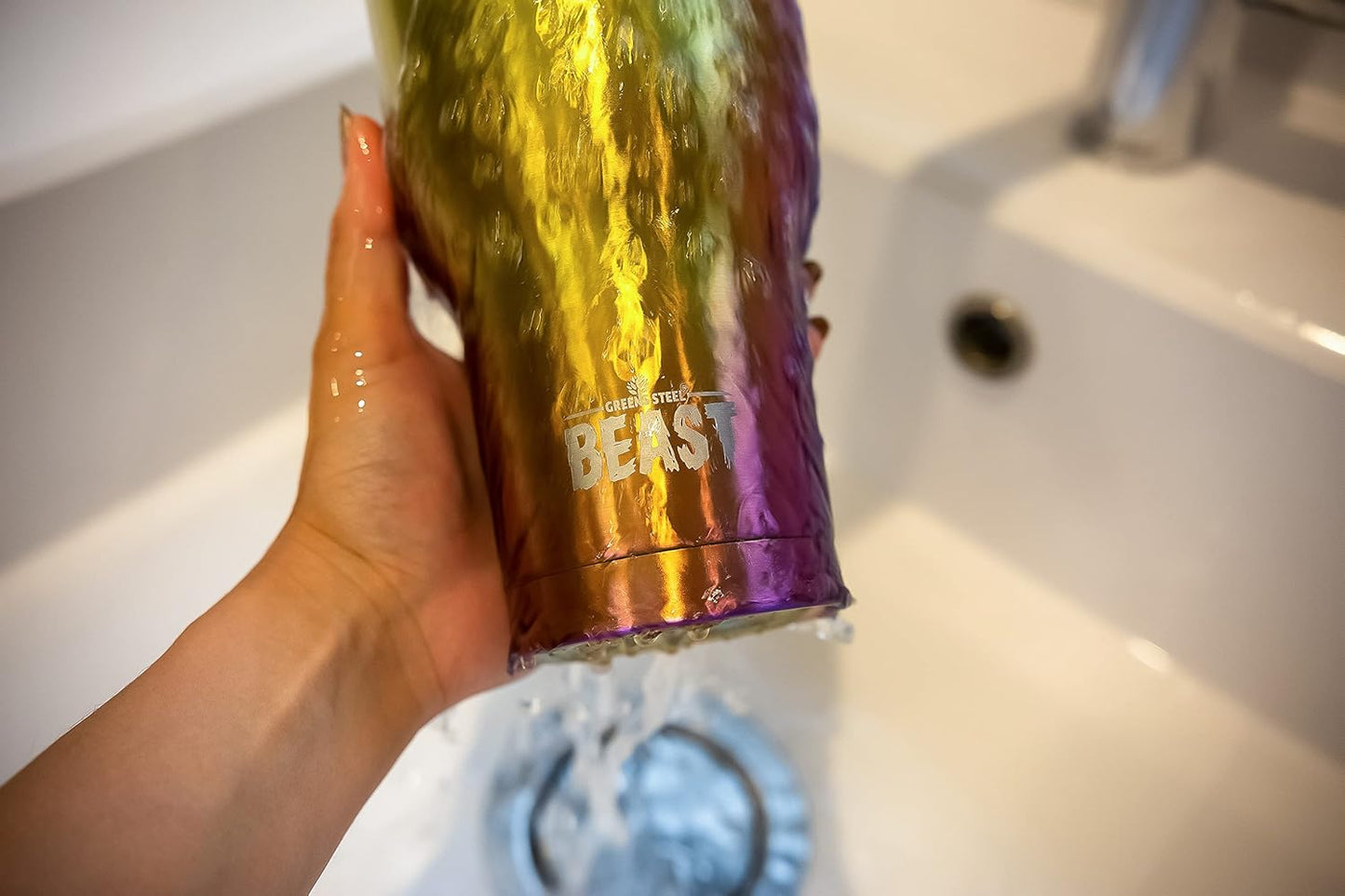 Beast 30 oz Tumbler Stainless Steel Vacuum Insulated Coffee Ice Cup Double Wall Travel Flask (Rainbow)