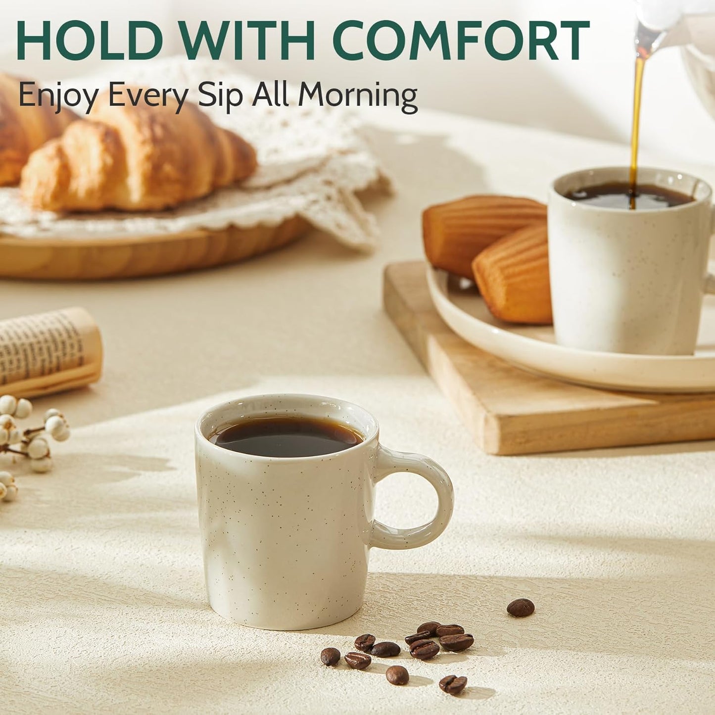 Sweese 4-Pack Porcelain Espresso Cups, Dove Grey Superior Durable Professional, 3.5 Fluid Ounces nan nan