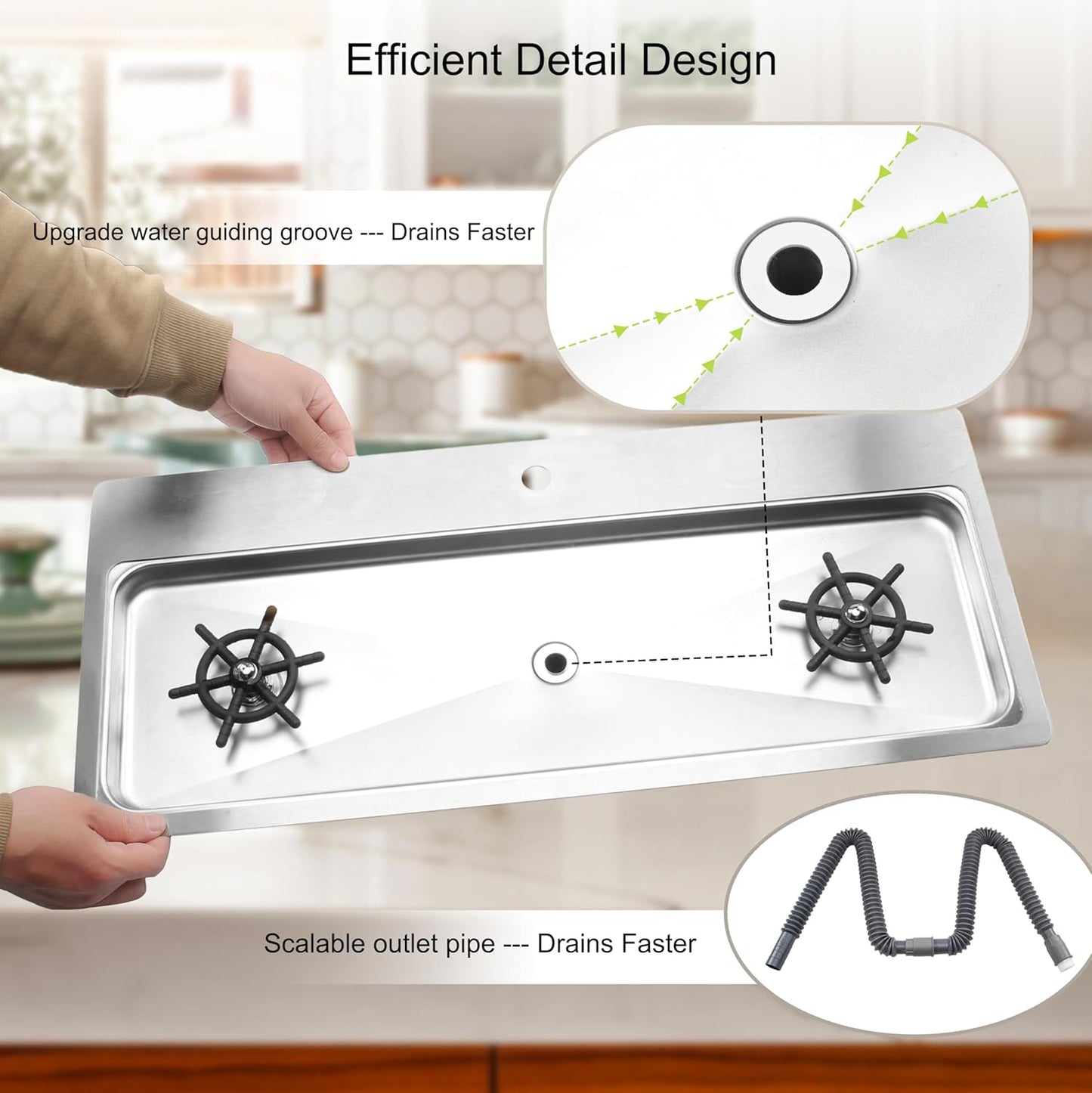 DIBTSA Pitcher Rinser, Stainless Steel Countertop Glass Rinser Cup Washer Sink with Side Spray, Drip Tray for Home Cafe Restaurant