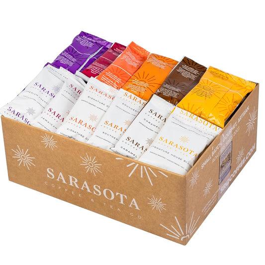 Ground Coffee | Gift Set Sampler Pack Variety Medium, Dark, & Flavored Roast Low Acid Mold Free Pouches | Gourmet Bulk Packets | Highest Rated Individual Premeasured Powder Bags for 12 Cup Drip Maker